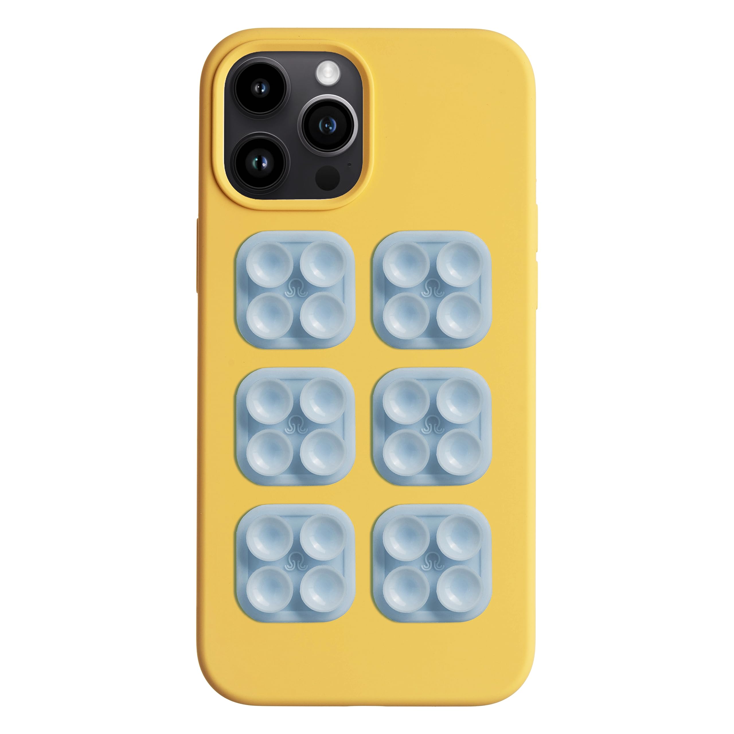 OCTOBUDDY Mini Silicone Suction Phone Case Adhesive Mount - Hands-Free Strong Grip Holder for iPhone & Android - Durable Selfie & Video Stick - Perfect for Car Dashboard, Bathroom Mirror, Kitchen Counter - 6x1x1 Inch Baby Blue