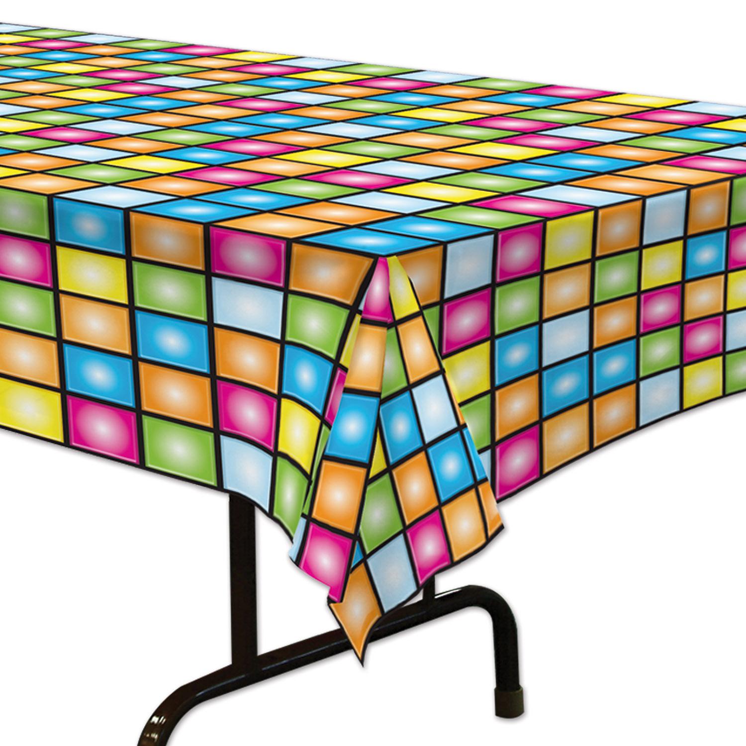 12 Pack Disco Party Table Covers - Colorful Plastic Tablecloths for Birthday, Wedding & Themed Events - Perfect for Decorations & Party Supplies