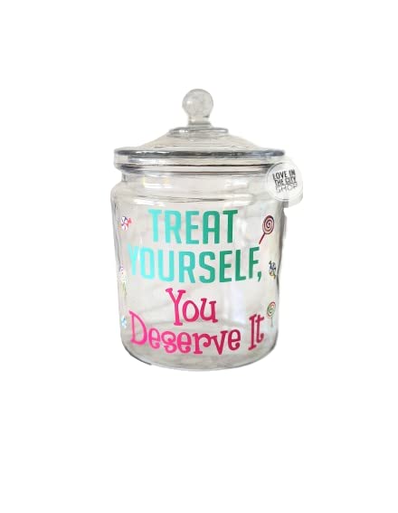 Funny Large Desk Candy Jar - Treat Yourself You Deserve It | Office Decor & Snack Storage | Perfect for Workplace, Home Office & Gift Giving