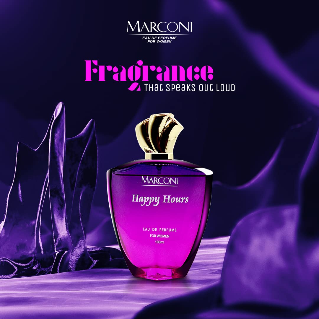 Marconi™ Happy Hours & Senorita 100ml + 100ml Eau De Parfume Set - French Perfume for Women | Long-Lasting Floral Fragrance | Perfect for Date Night & Special Occasions