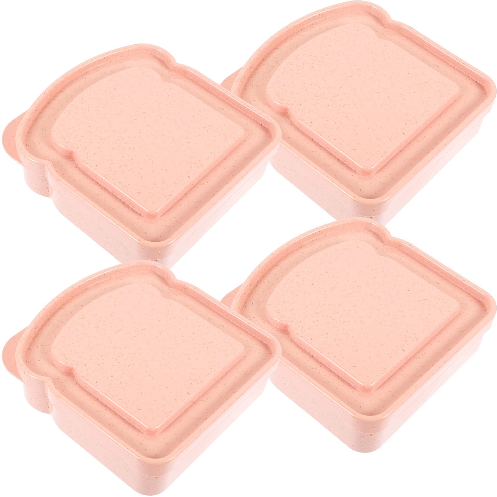 Luxshiny 4-Piece Toast-Shaped Sandwich Box Set - Microwave Safe Food Storage Containers for Bread, Meal Prep & Lunch Preservation | Perfect for Office, School & Picnic Use
