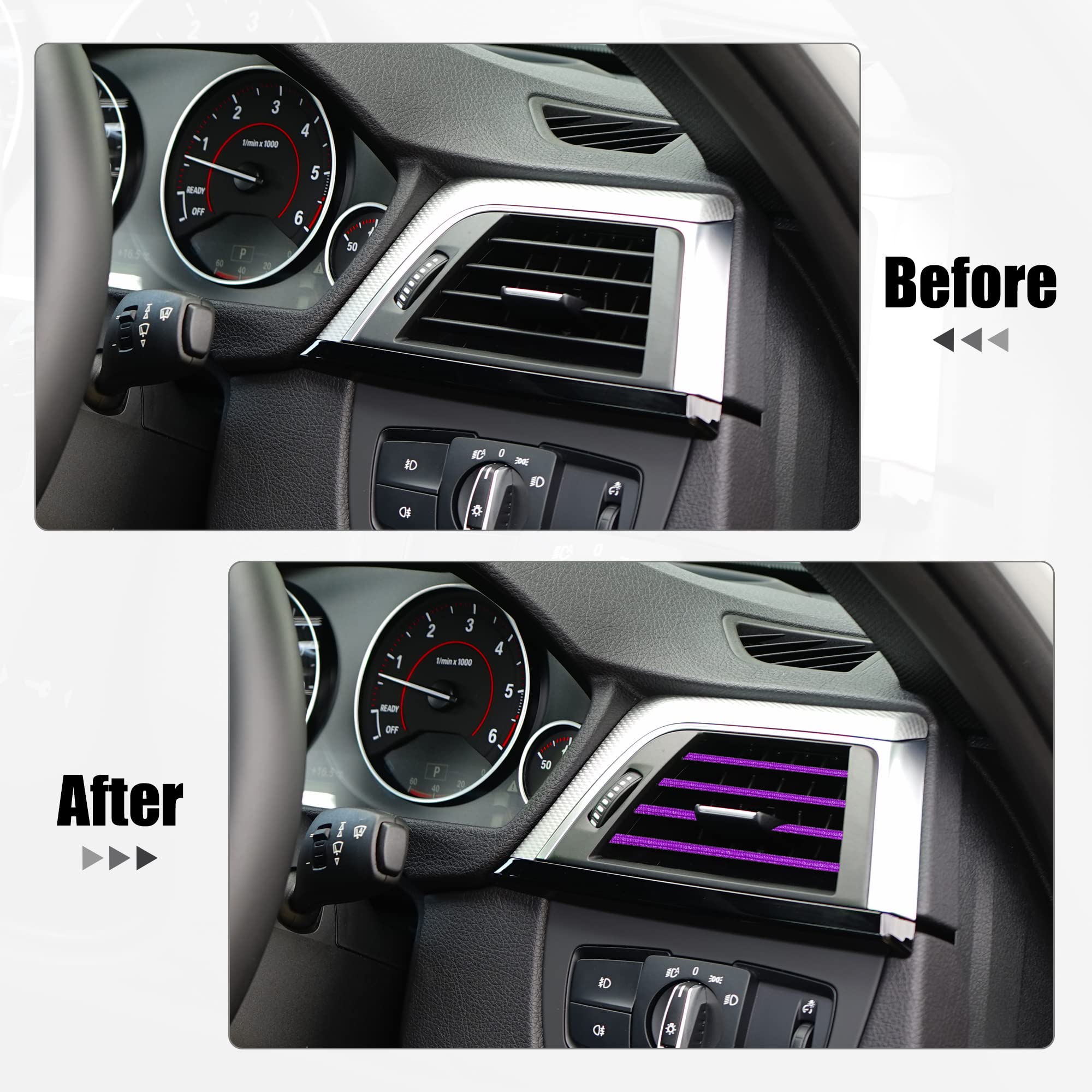 X AUTOHAUX 10-Pack Rhinestone Air Vent Decorations - Bling Car Interior Accessories for Straight Vents (Purple) | Add Sparkle to Your Vehicle's Dashboard & Upgrade Your Car's Style