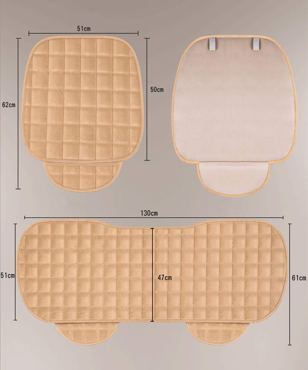 Plush Car Seat Covers - Universal Fit for Sedan/SUV - 2 Front & 1 Rear - Comfortable Driving Protection