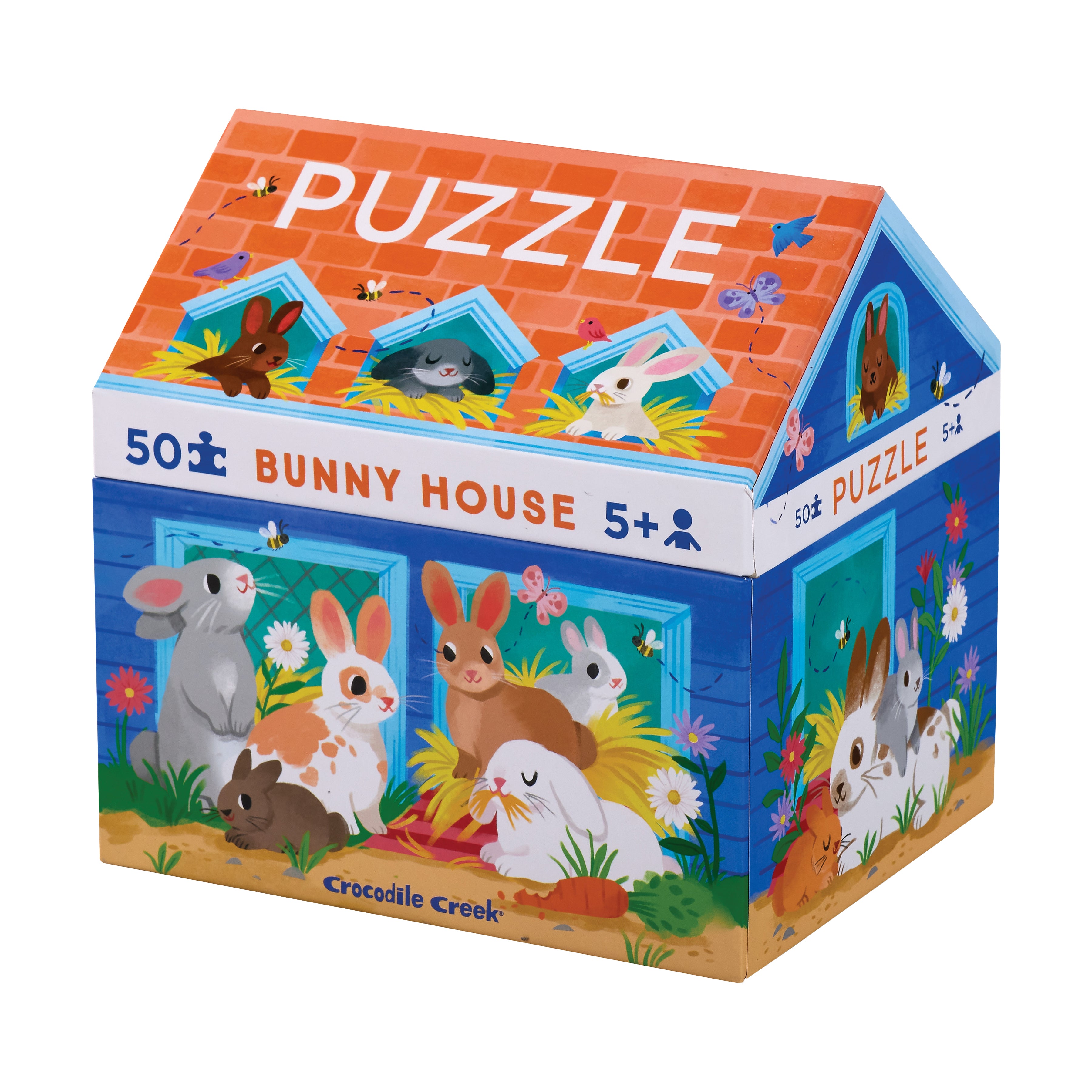 Bunny House Puzzle - Whimsical 50 Piece Jigsaw Puzzle for Kids & Adults - Perfect for Family Game Night & Educational Playtime