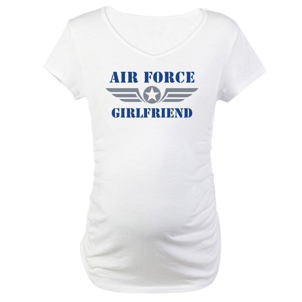 Air Force Girlfriend Maternity T-Shirt - Comfortable Cotton Pregnancy Tee for Military Wives - Perfect for Baby Showers, Military Events & Casual Wear