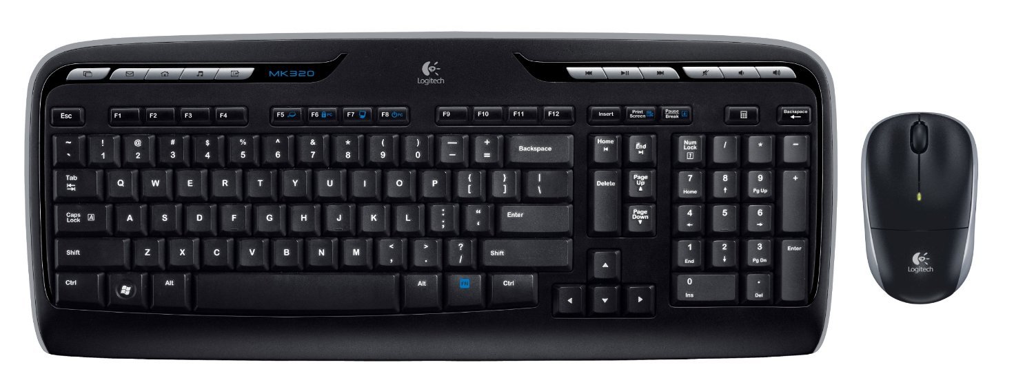 Logitech MK345 Wireless Keyboard and Mouse Combo - 2.4GHz Unifying Receiver, 3-Year Battery Life, Multimedia Hotkeys for PC/Laptop - Perfect for Home Office, Gaming & Productivity