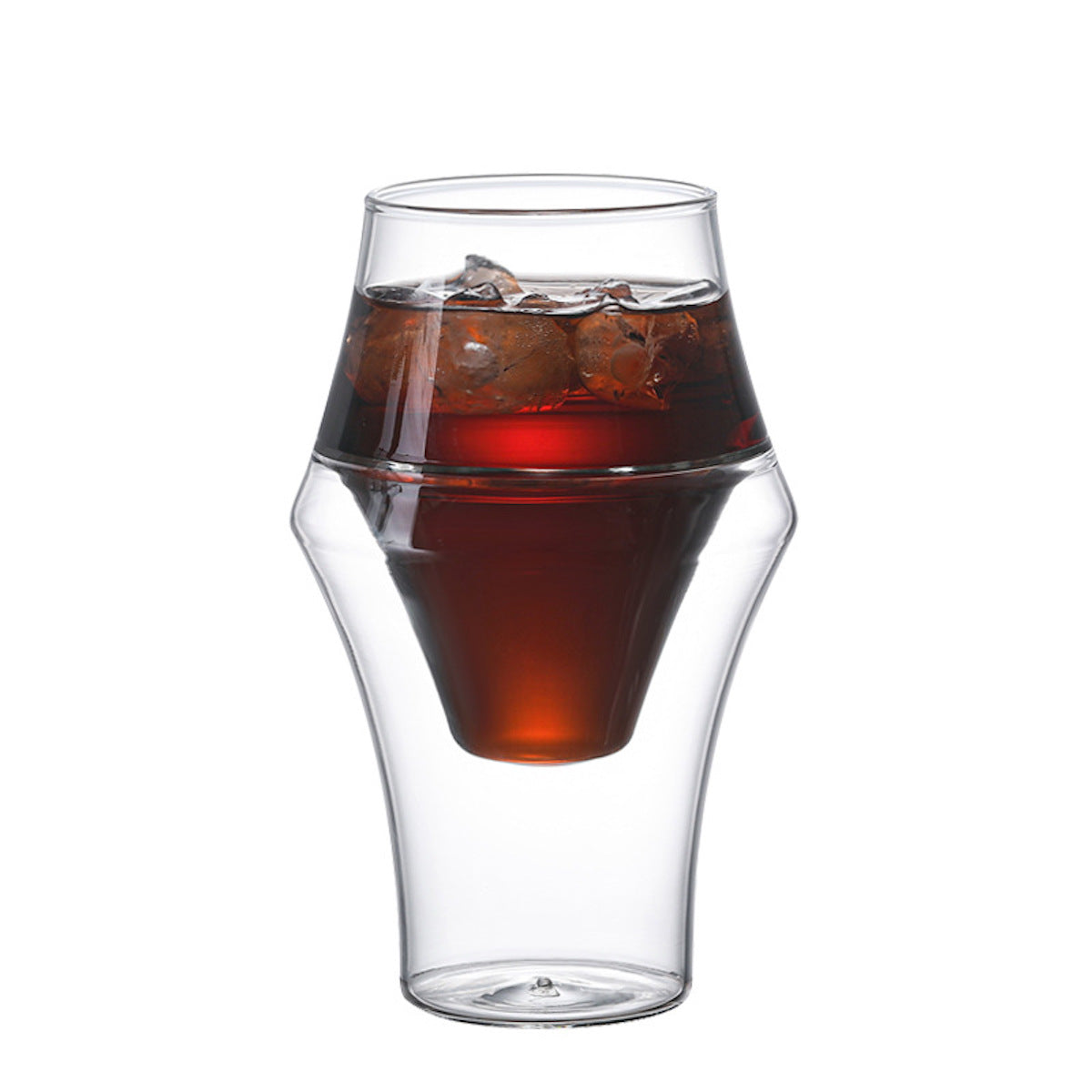 I.XXI Art of Coffee Fluted Pyramid Glass - 320ml Clear Coffee Cup for Espresso, Latte & Cappuccino - Perfect for Home, Office & Cafe Use