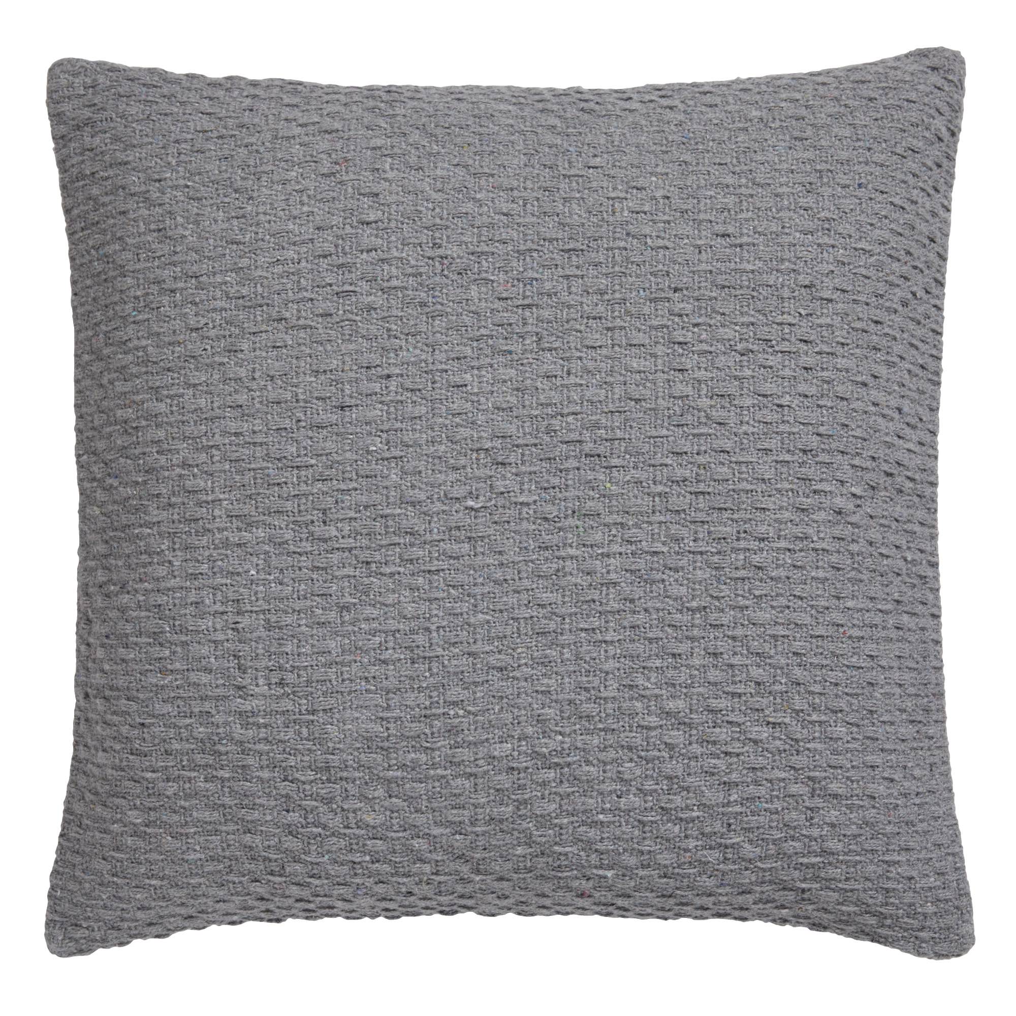 Drift Home Hayden Recycled Cotton Cushion Cover - Soft Grey Eco-Friendly Pillow Case for Sofa, Bed & Living Room Decor