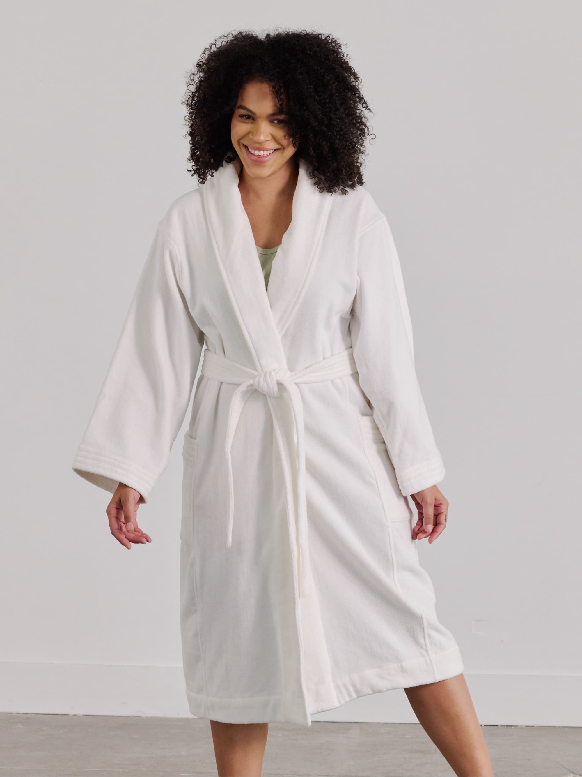Organic French Terry Robe for Women - Soft & Cozy Bathrobe with Pockets - Perfect for Spa, Lounge & Relaxation at Home