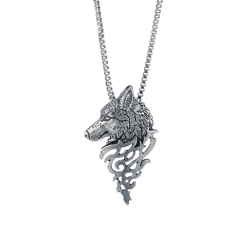 Wolf Head Pendant Necklace for Women - Alloy Fashion Jewelry, Trendy Wolf Gift Necklace for Daily Wear & Special Occasions