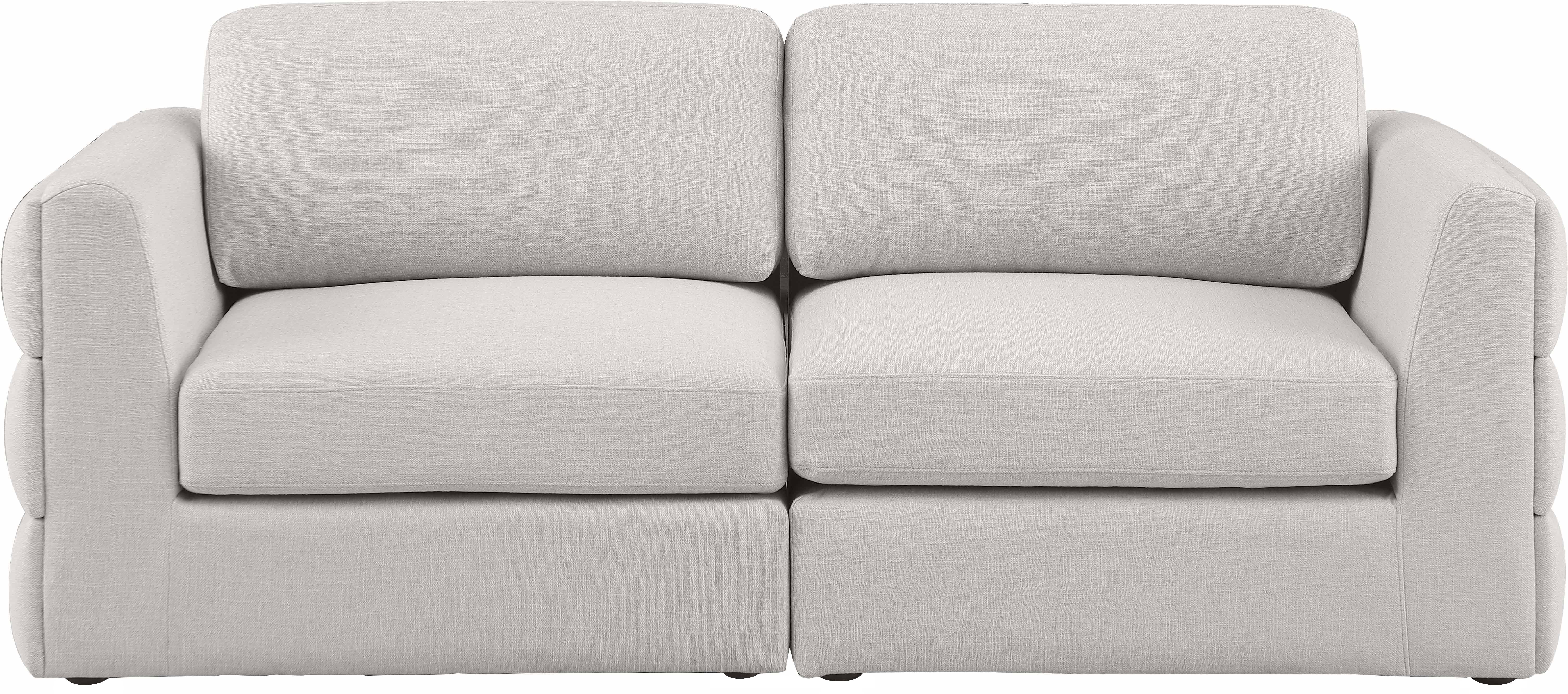Beckham Durable Linen Textured Fabric Modular Sofa - Modern Sectional Couch for Living Room, Lounge & Home Theater - Washable Removable Covers, Easy Assembly