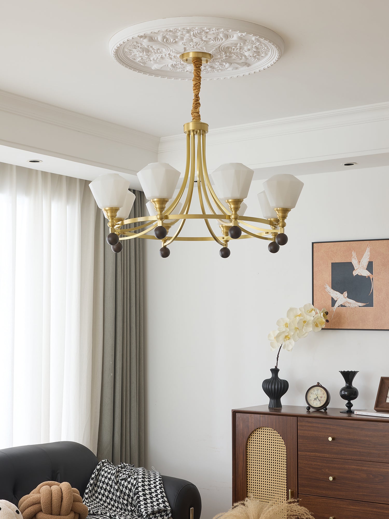 Elegant Bravado Crystal Chandelier - Modern Ceiling Light Fixture for Dining Room, Living Room & Bedroom Decor