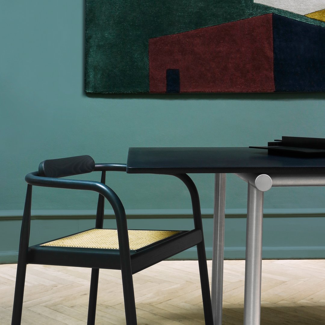Modern Ahm Armchair - Stackable Lounge Chair for Home & Office - Perfect for Living Room, Patio, or Small Spaces