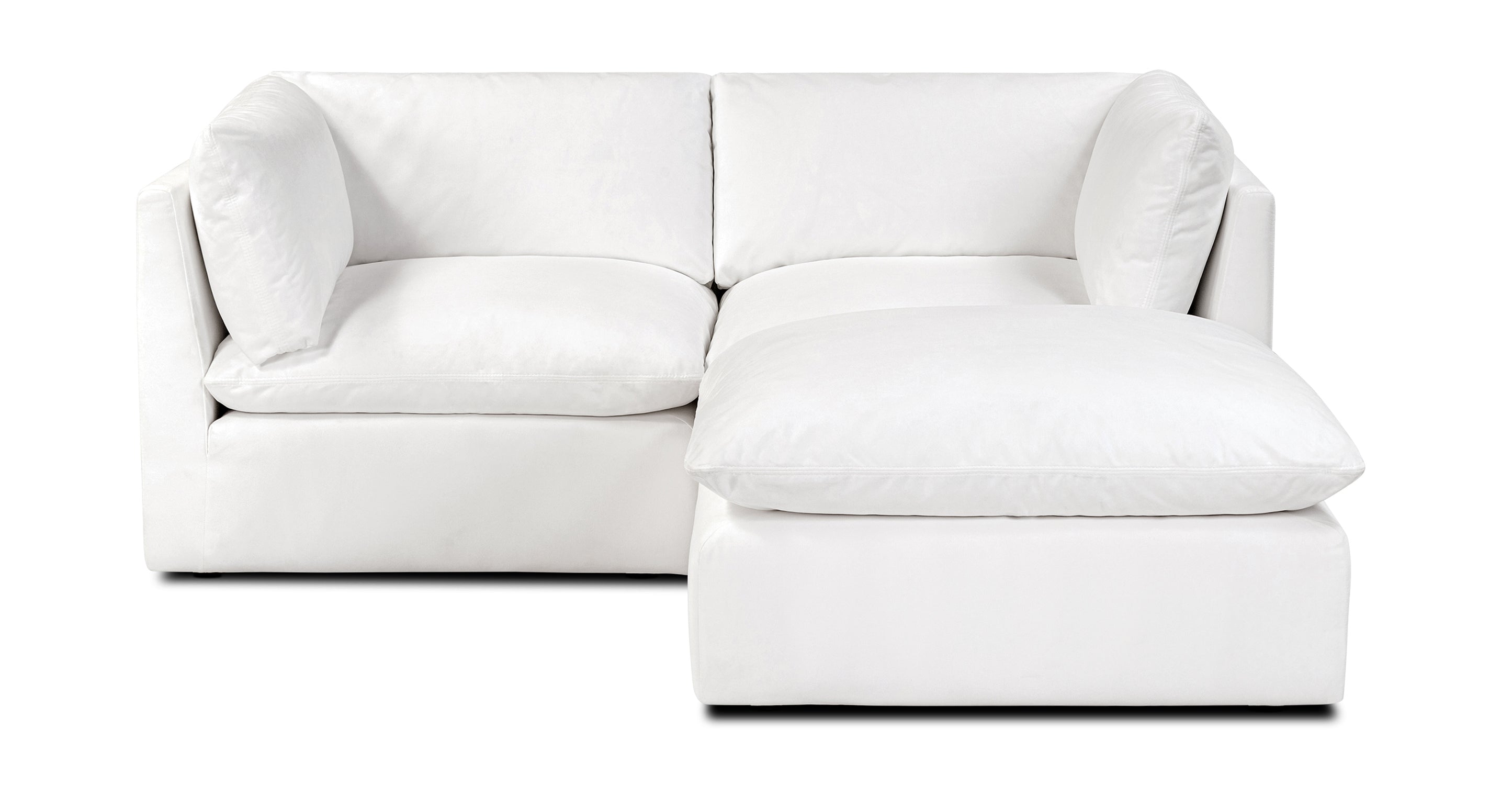 3-Seat Davos Modular Sectional Sofa - Modern L-Shaped Couch for Living Room, Lounge & Small Spaces - Soft Fabric Upholstery with Reversible Chaise