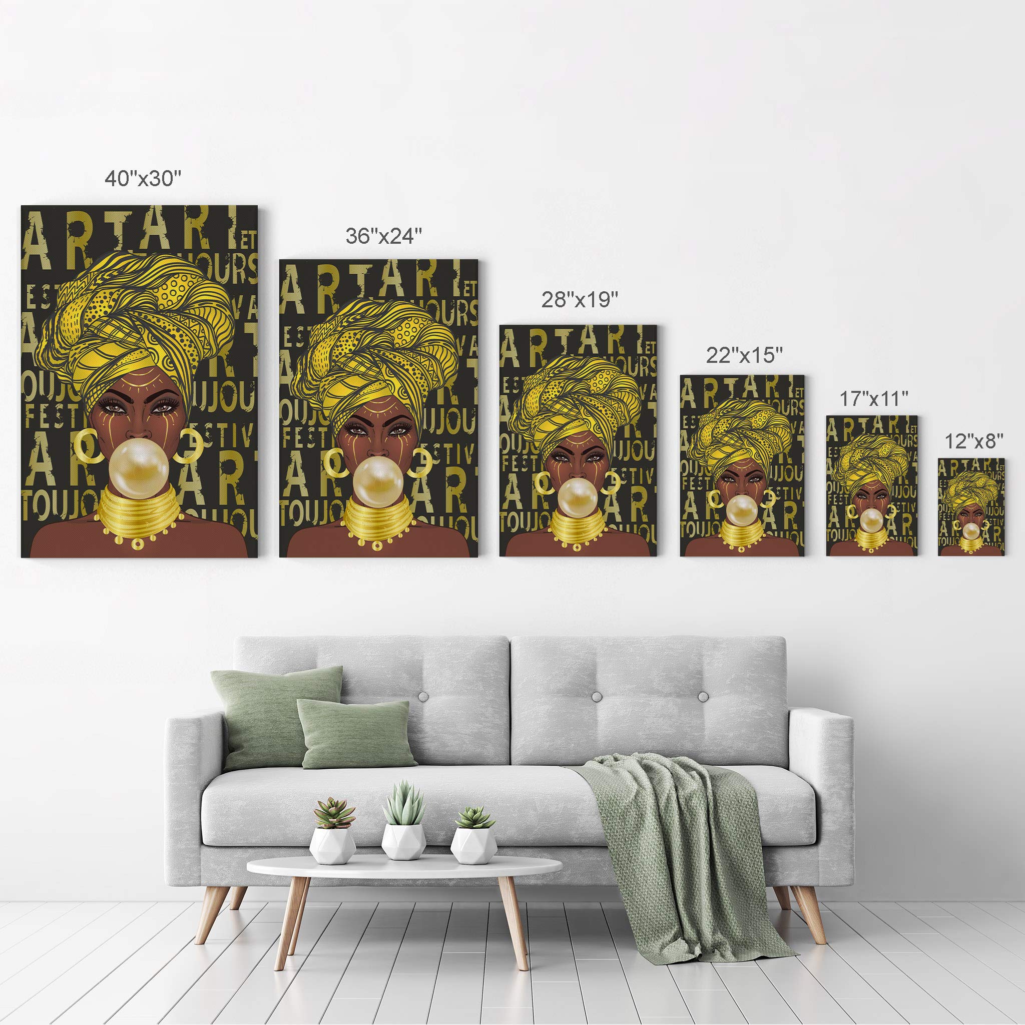 African American Wall Art Canvas Prints - Black Art Wall Decor, Pop Art & Black Girl Art - 40x30 Inch - Perfect for Living Room, Bedroom & Office Decor