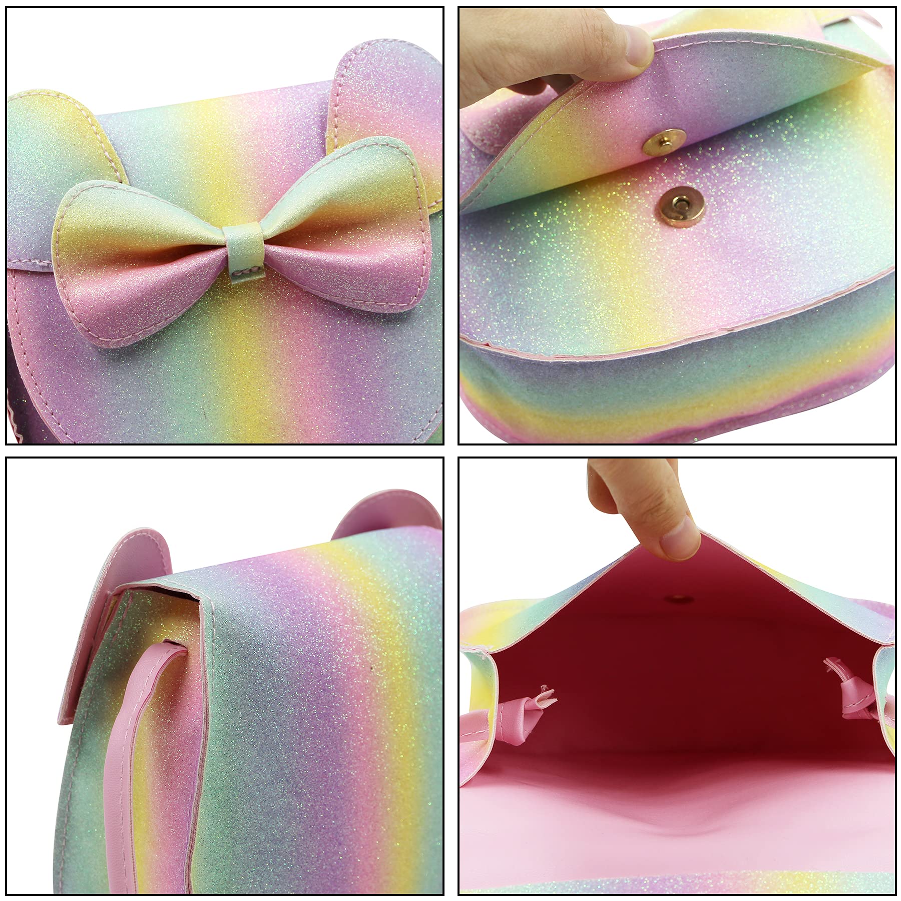 Bolley Joss Crossbody Purse - Cute Bowknot Shoulder Bag for Little Girls with Cartoon Mouse Ears | Perfect for School, Parties & Daily Use