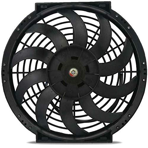 12-13 Inch Dual Black High-Power 120W Electric Radiator Fan with Brass Probe & 180°F Thermostat Switch - Universal Automotive Relay Wiring Kit for Cars & Trucks - Ideal for Engine Cooling and Overheating Prevention