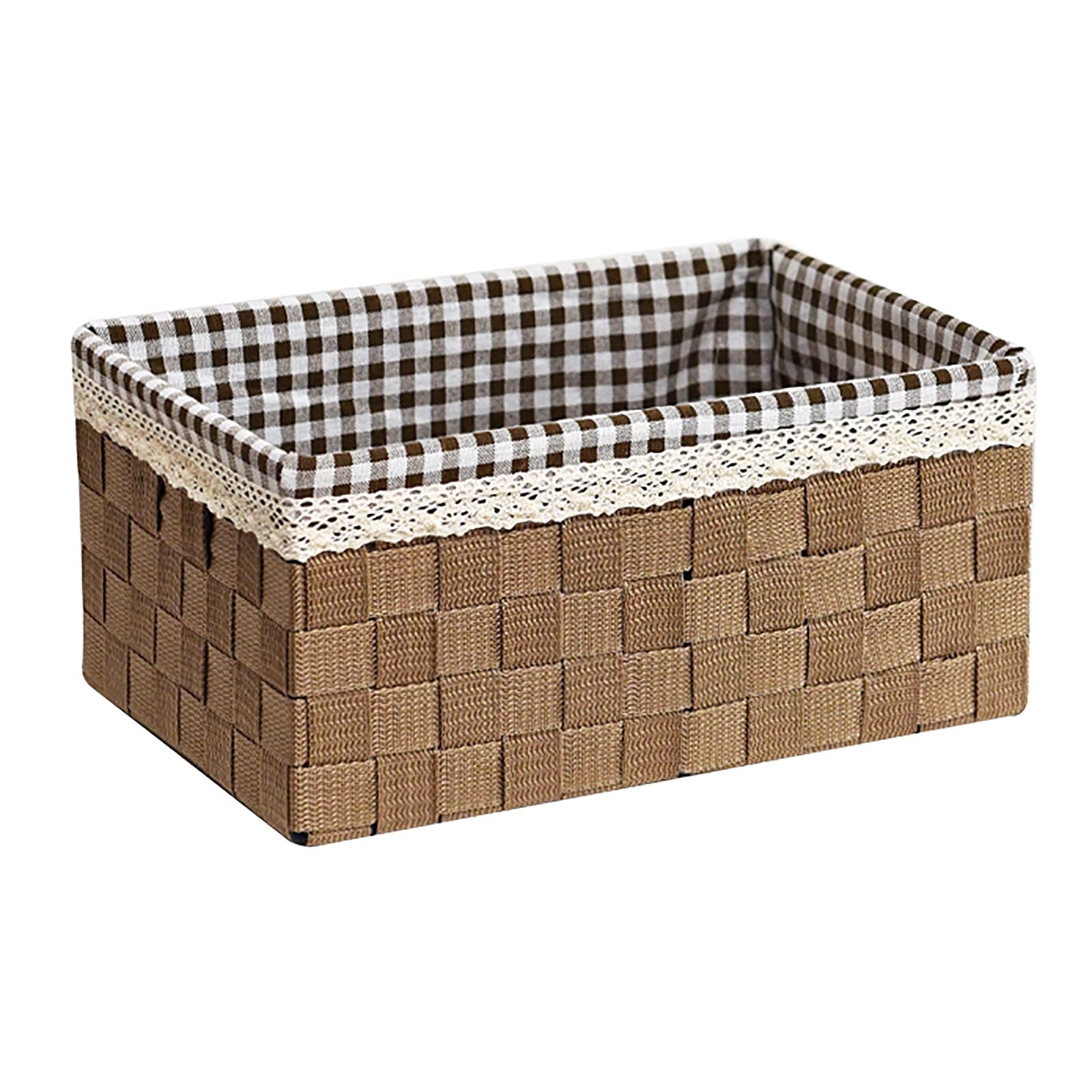 Fabric Storage Basket - Nylon Woven Organizer Box for Books, Clothes & Home Organization (30.5×20.5×12.5cm) | Perfect for Dorm, Closet, Office & Kids Room Storage Solutions