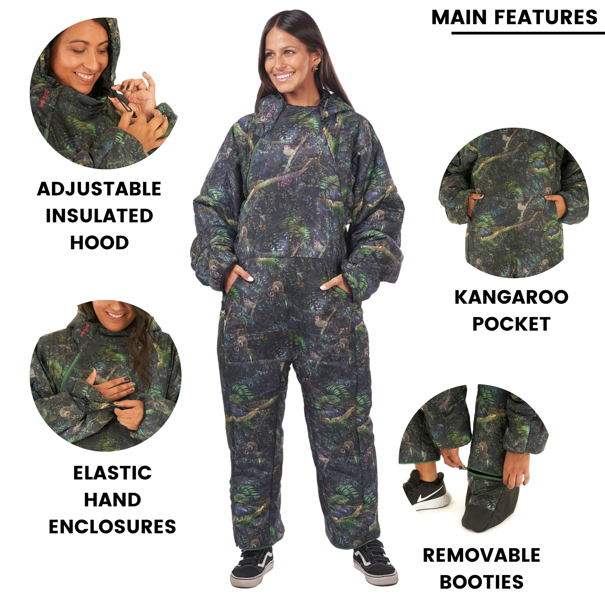 Selk'bag Lite Wearable Sleeping Bag - Lightweight & Portable for Camping, Hiking, Backpacking & Travel - Indoor/Outdoor Sleeping Bag Suit with Stuff Sack - 48-55°F Comfort Rating - Perfect for Cold Weather Adventures & Cozy Home Lounging
