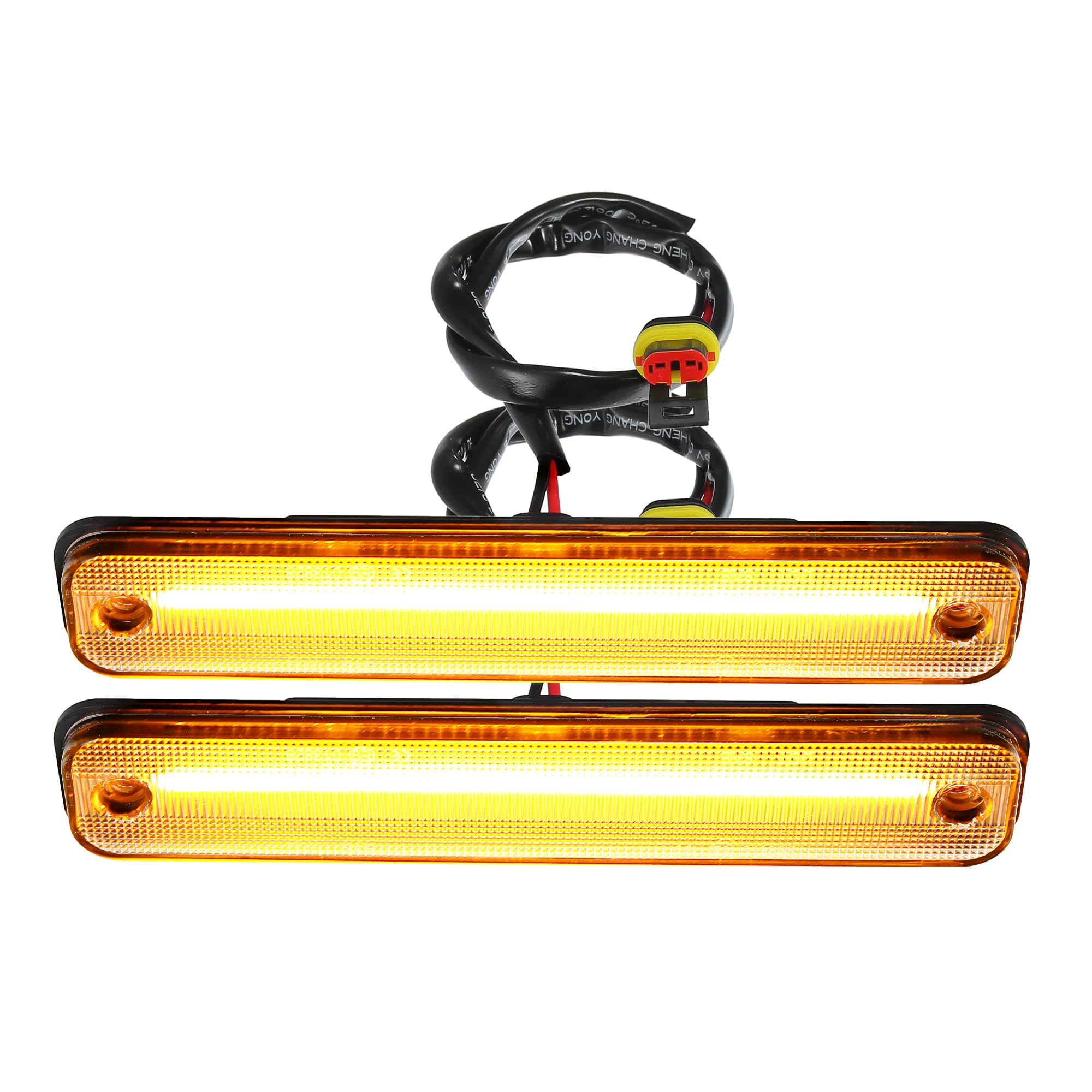 2003-2009 Hummer H2 LED Side Marker Lights - Amber Clear Lens Front Turn Signal & Fender Lamps (1 Pair) - Durable Replacement for Daytime & Nighttime Driving Safety