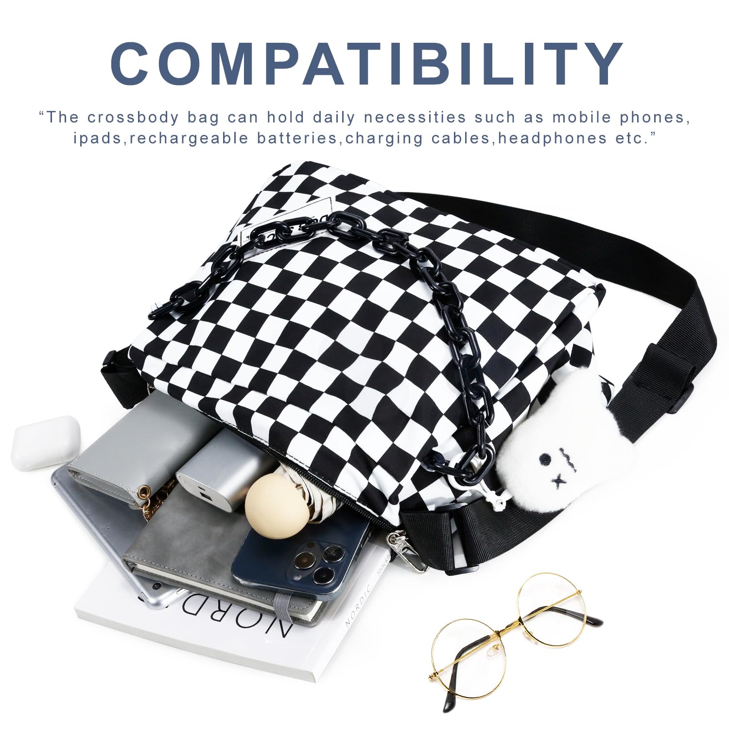 DOB SECHS Women's Small Crossbody Purse - Stylish Messenger Shoulder Bag for Daily Use, Travel & Shopping - Compact & Lightweight Design with Adjustable Strap