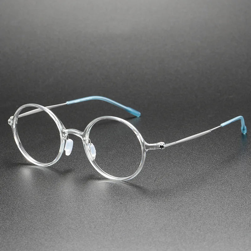 Aimee Unisex Full Rim Round Titanium Acetate Eyeglasses 8635 - Lightweight Durable Glasses for Men & Women - Perfect for Reading, Work, and Everyday Wear