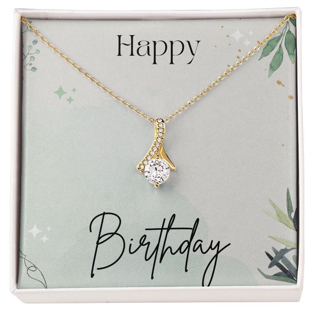 Elegant Cubic Zirconia Birthday Necklace for Women - 14K White or Yellow Gold Jewelry Gift | Perfect for Anniversaries, Valentine's Day & Special Occasions