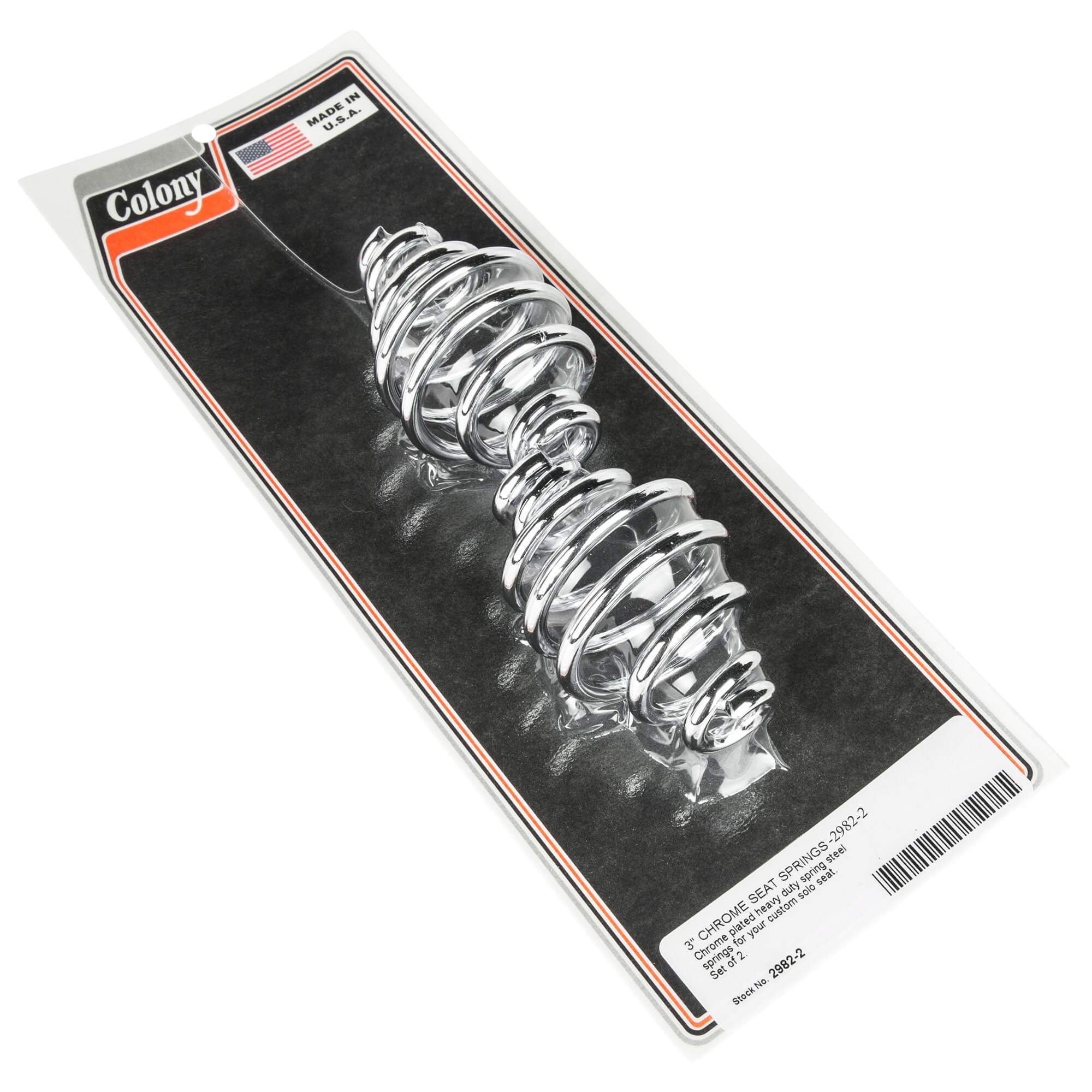 Heavy Duty 2-3 Inch Solo Seat Springs - Chrome Plated Motorcycle Seat Springs - Made in USA - Perfect for Harley, Indian & Cruiser Bike Seat Upgrades & Repairs
