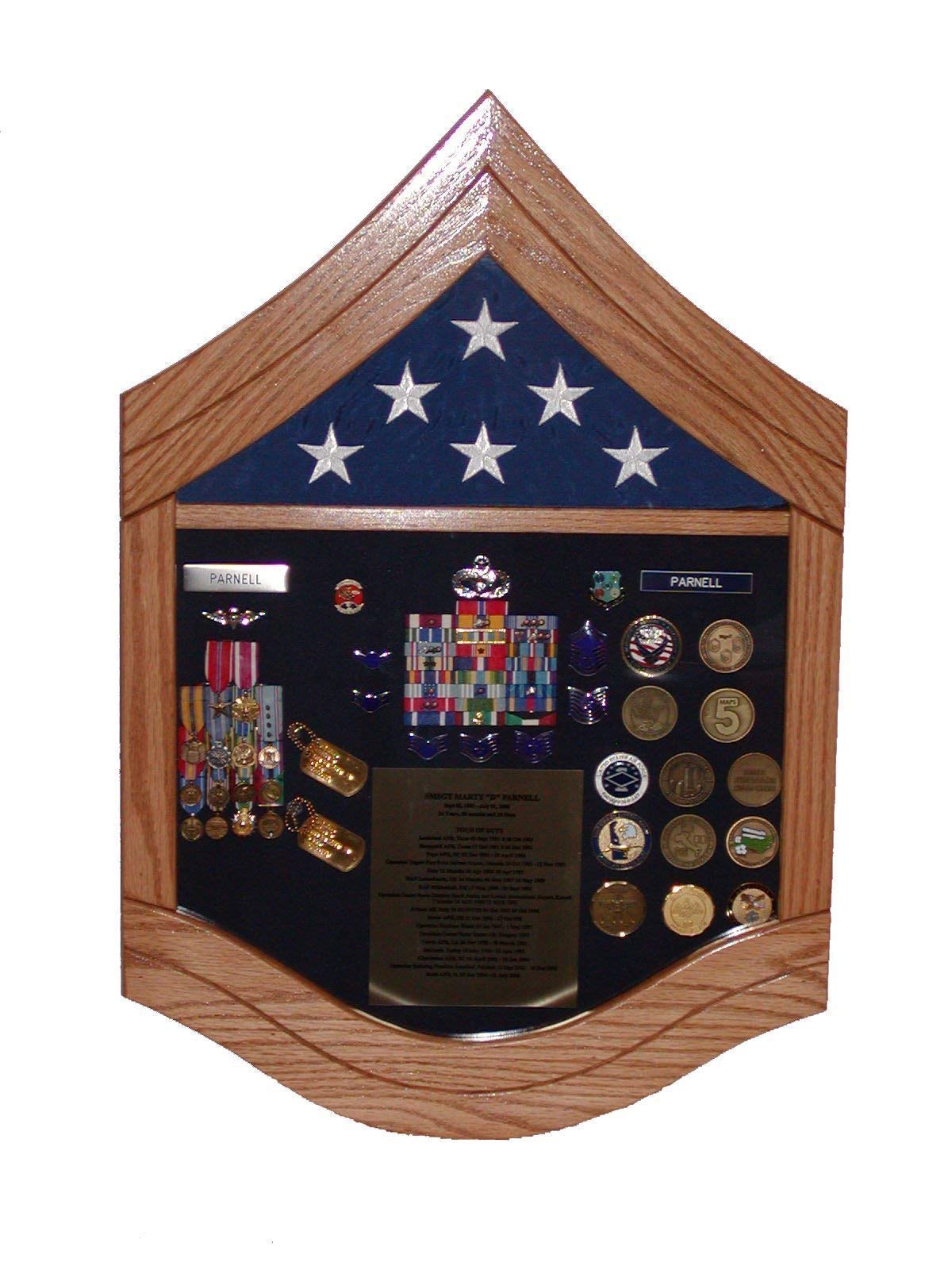 E-8 Air Force Senior Master Sergeant (SMSgt) Shadow Box - Military Retirement Display Case for Awards & Medals - Perfect for Retirement Ceremonies, Office Decor & Veteran Gifts
