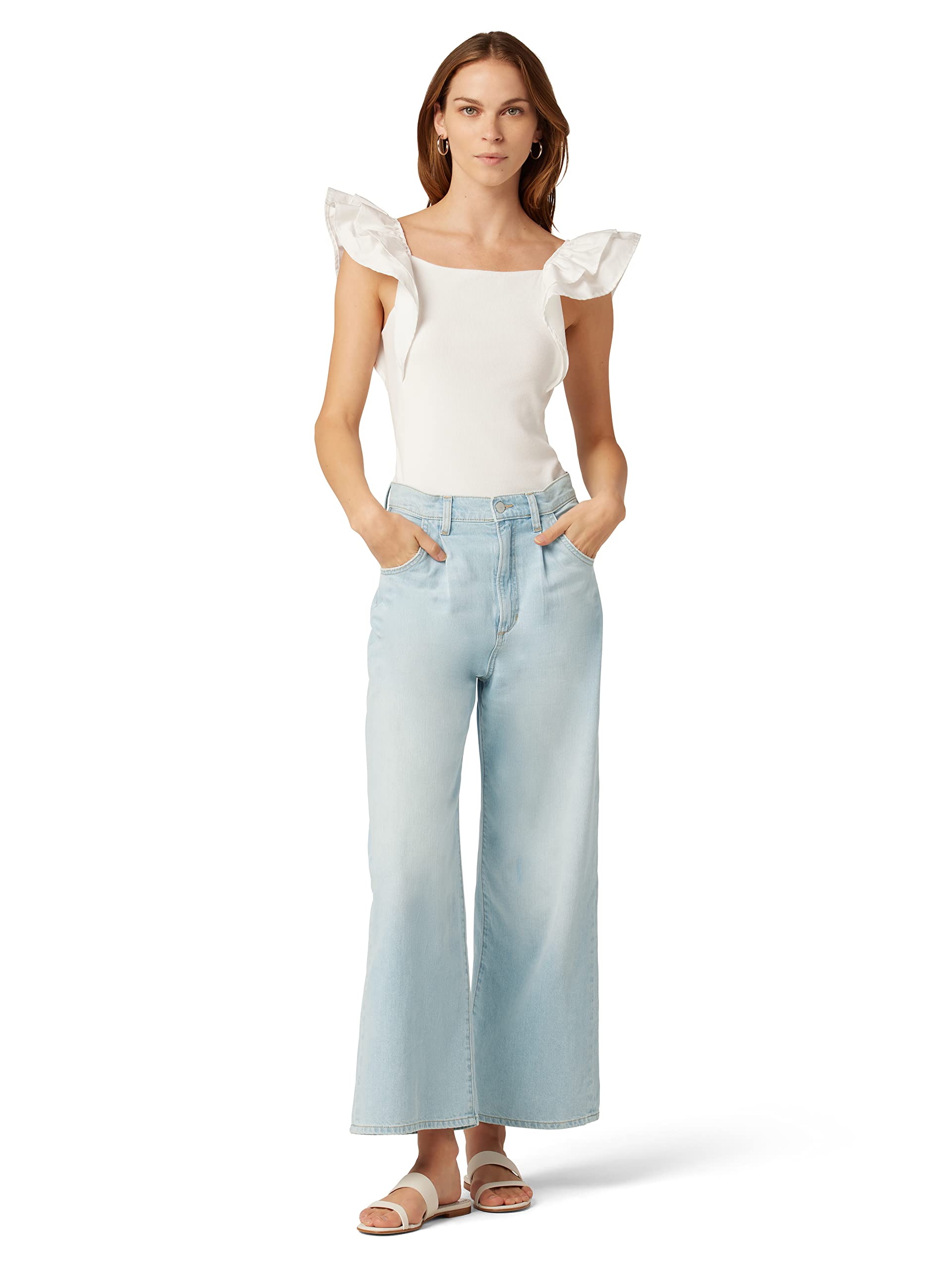 Joe's Women's Pleated Wide Leg Ankle Pants - Stylish Comfort for Work, Travel & Casual Outfits