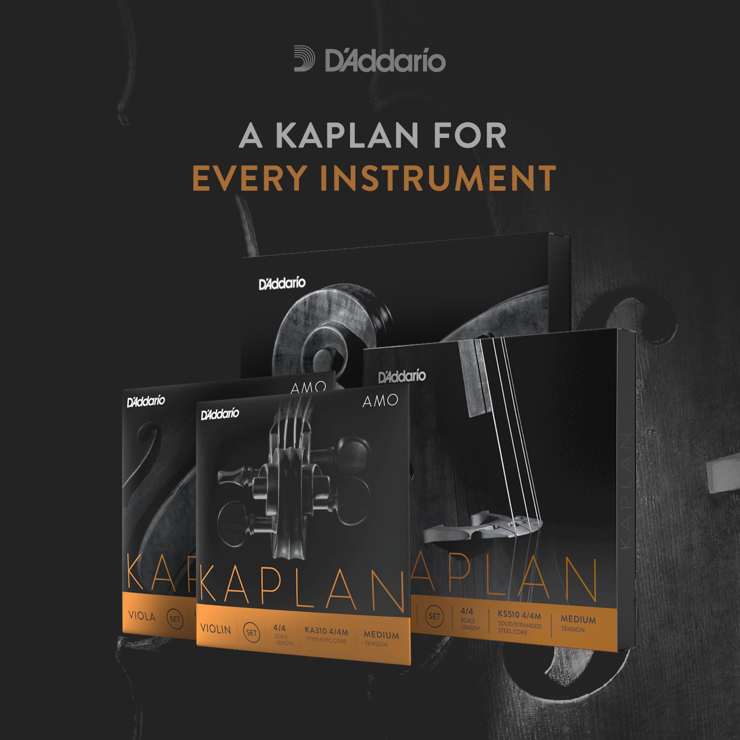 D'Addario Kaplan Bass String - Single A String K613 3/4M - Upright Bass & Double Bass Strings - 3/4 Scale Medium Tension - Perfect for Jazz, Orchestral & Studio Performances
