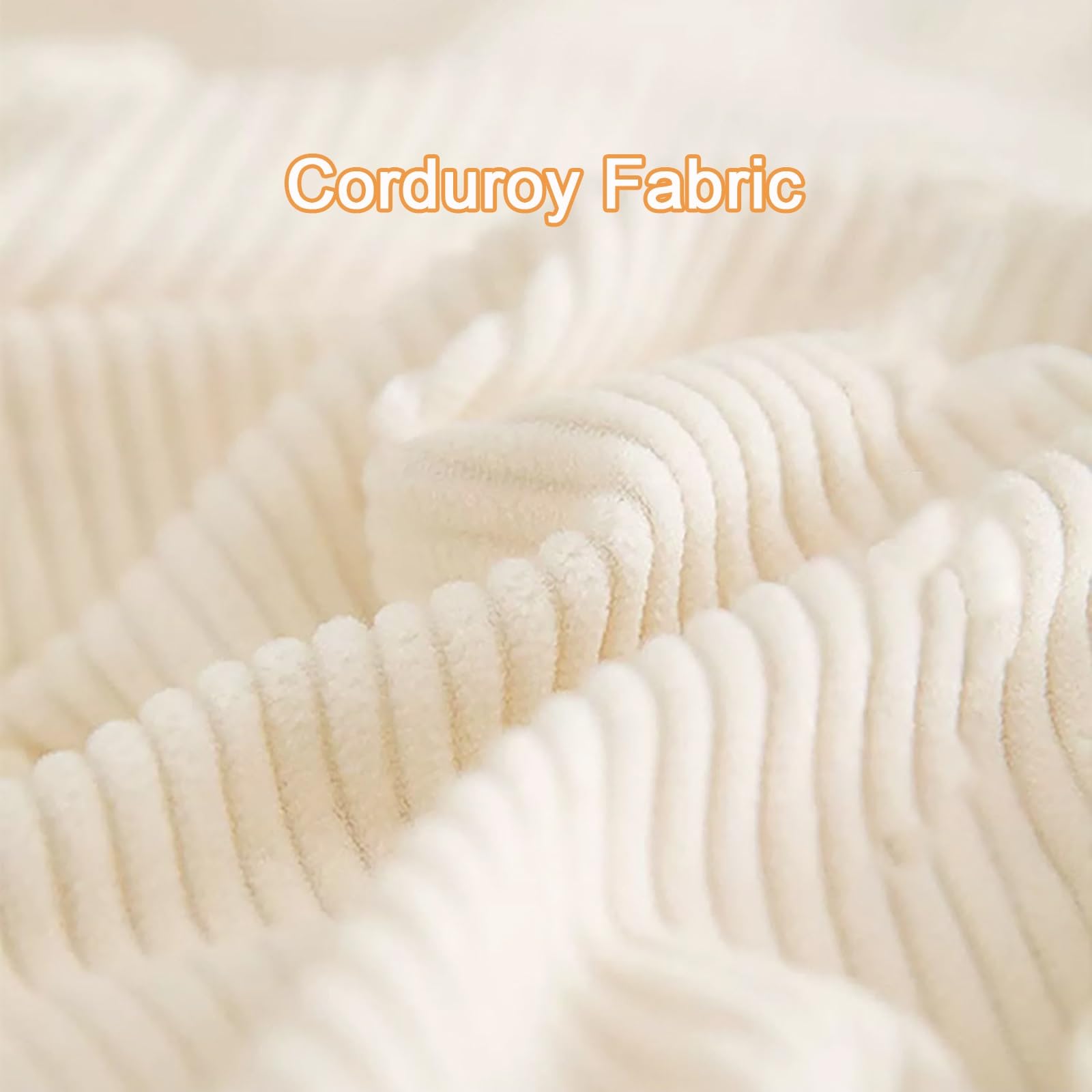 Comfortable Corduroy Glider Rocking Chair with Telescopic Footrest - Nursery, Living Room, Balcony & Terrace Rocker (Off-White, Size B) - Perfect for Nursing, Relaxing & Home Decor