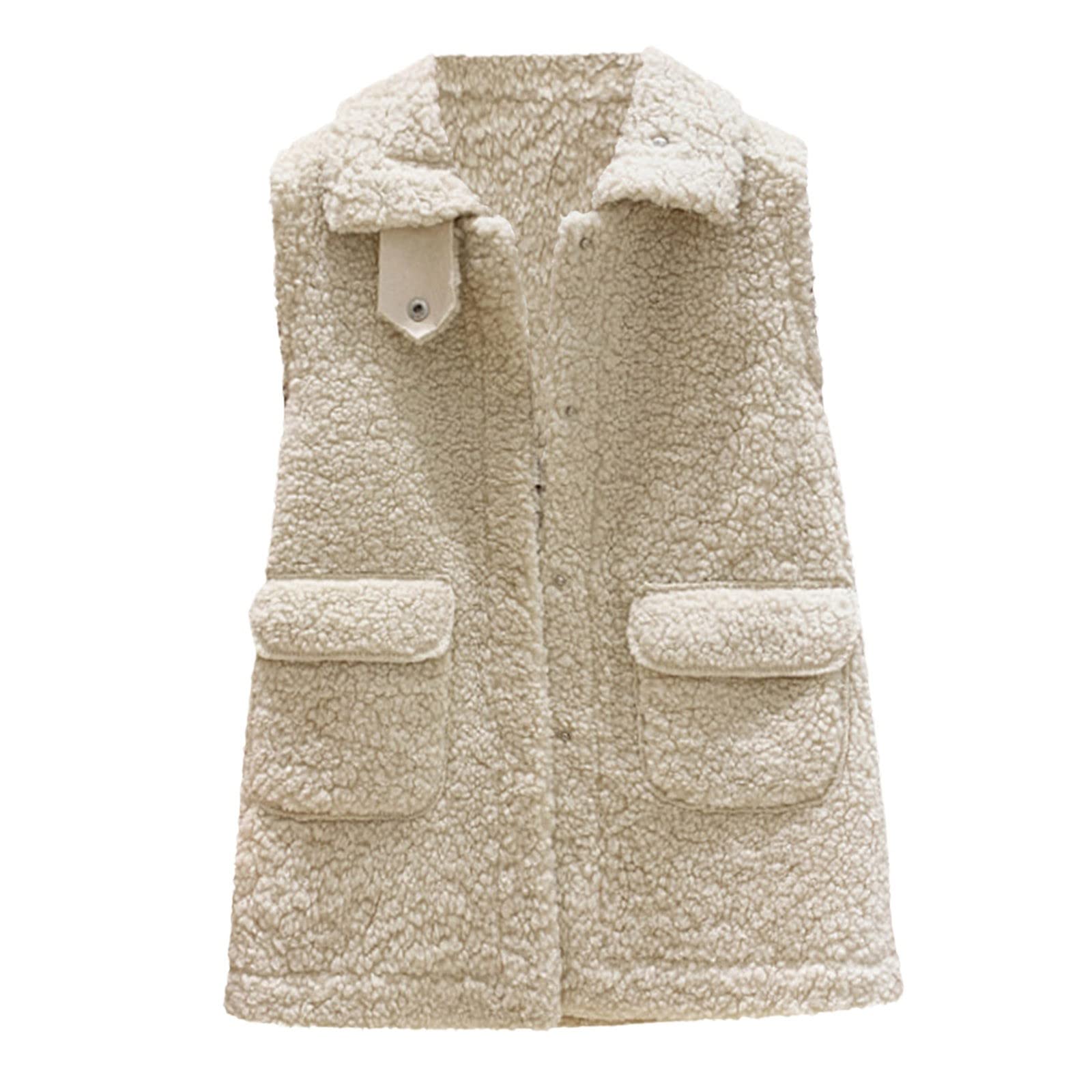 Women's Fleece Vest with Buttons - Warm Sleeveless Lamb Wool Sweater for Autumn & Winter | Versatile Layering for Office, Casual Outfits & Outdoor Activities
