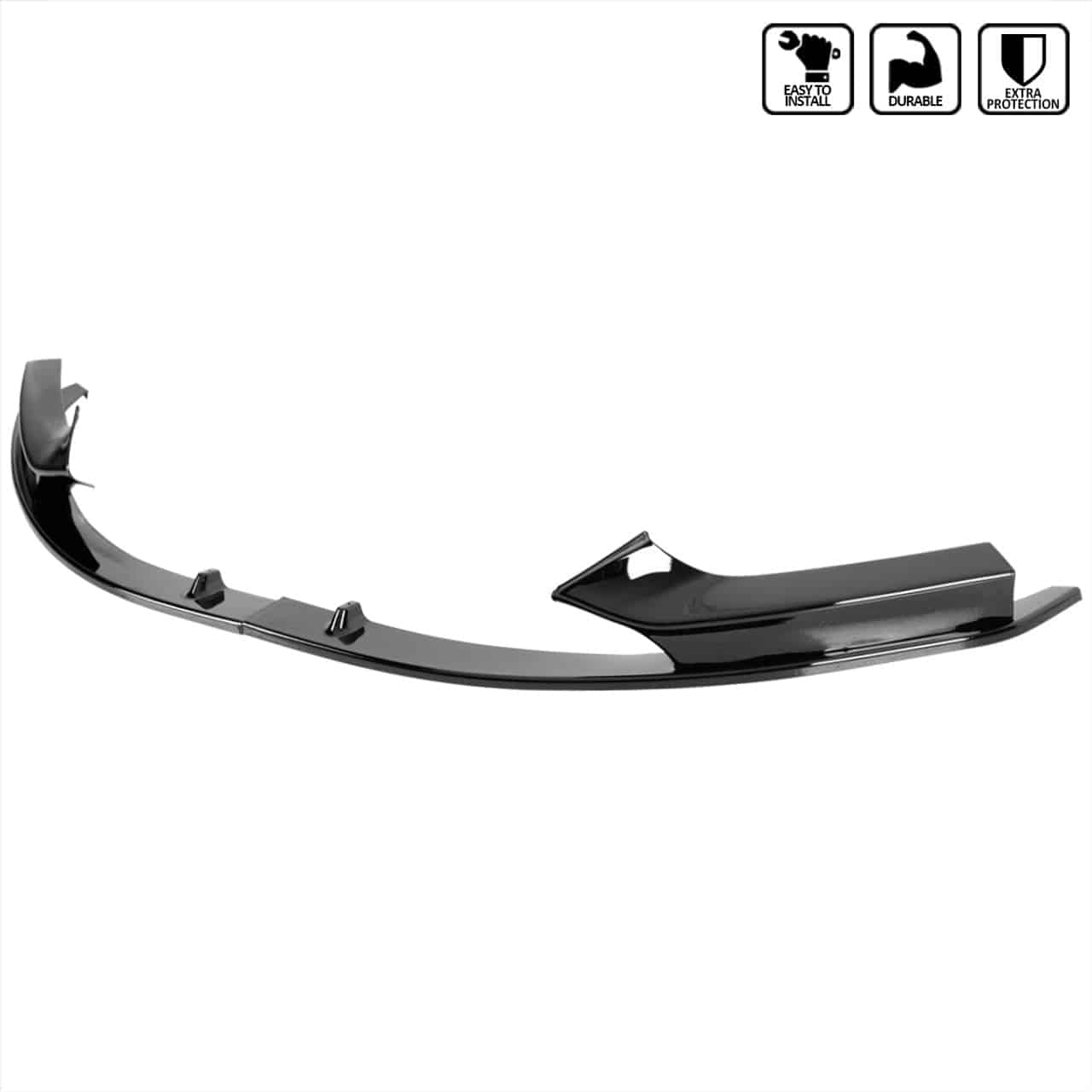 Glossy Black 2PC Front Bumper Lip Splitter Kit for 2014-2021 BMW F22/F23 2 Series - Sporty Style & Enhanced Aerodynamics - Perfect for Car Enthusiasts and Performance Upgrades