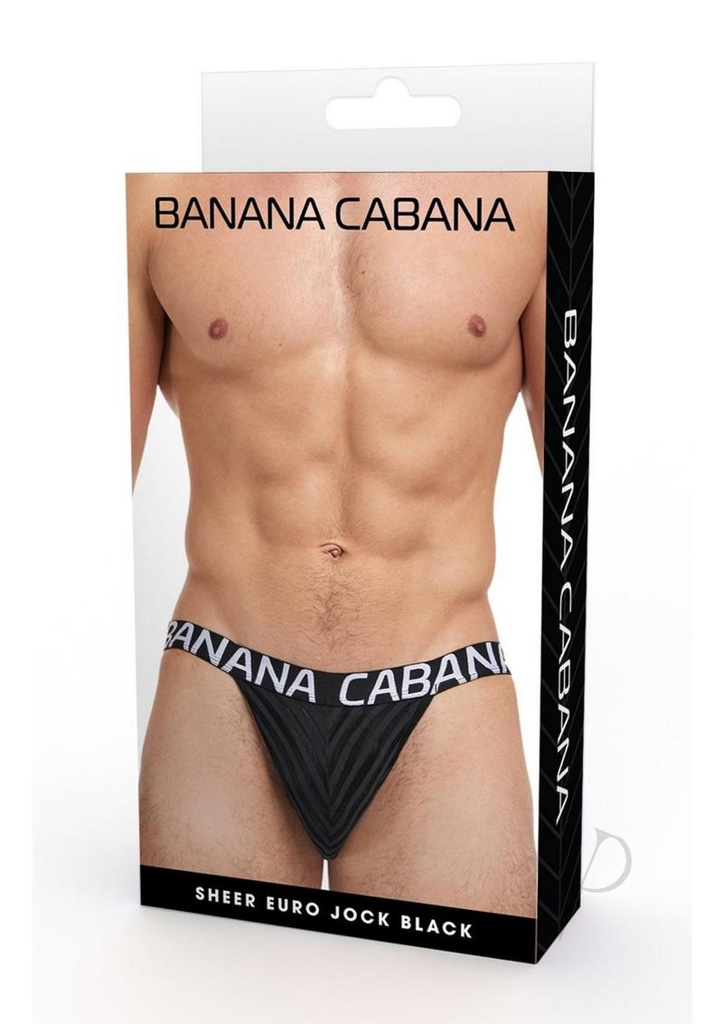 Banana Cabana Poly Jock Strap - Medium/Large Size - Black Men's Athletic Underwear for Gym, Running & Sports Performance