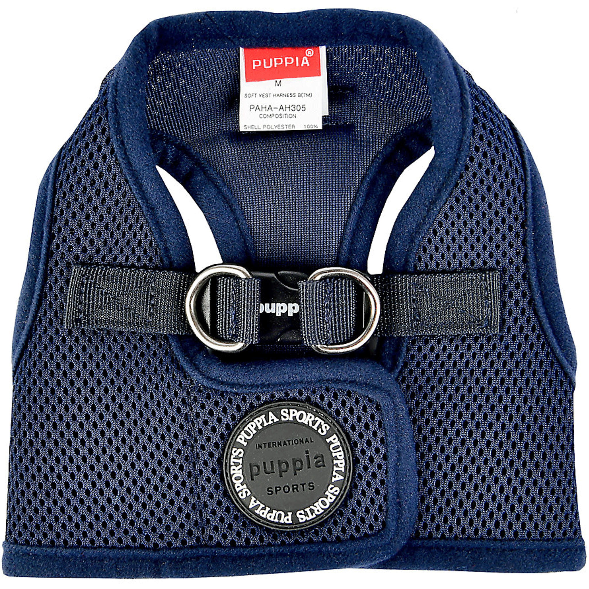 Puppia Navy Soft Step-In Dog Harness Vest - Adjustable Pet Harness for Small & Medium Dogs - Comfortable & Secure for Walking, Training & Outdoor Adventures