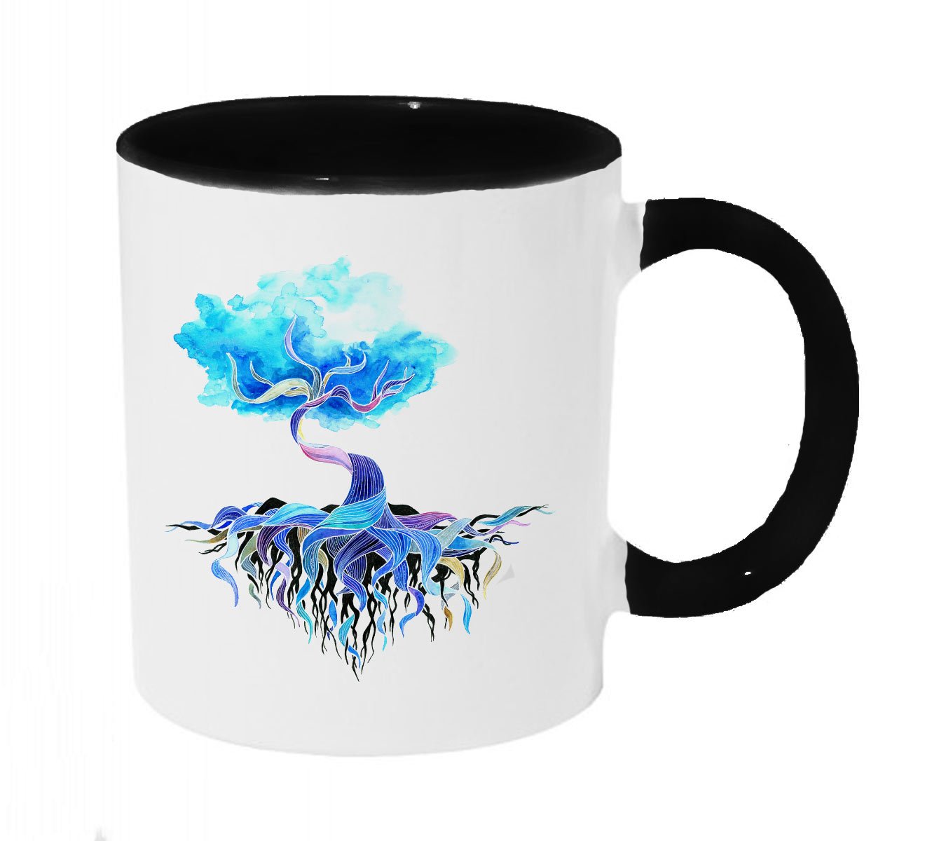 Tree of Life Watercolor Design 11oz Ceramic Coffee Mug - Perfect for Tea, Hot Chocolate & Home Office Use