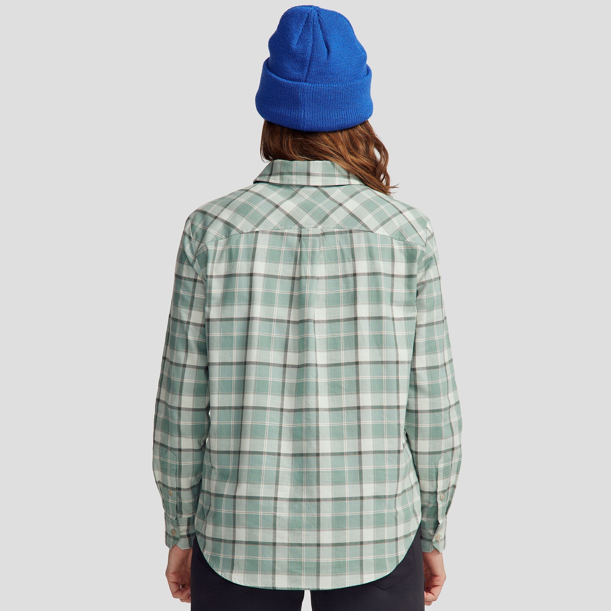 Fyfe Women's Long Sleeve Shirt - Deep Forest Plaid Flannel Top for Casual Wear & Outdoor Activities