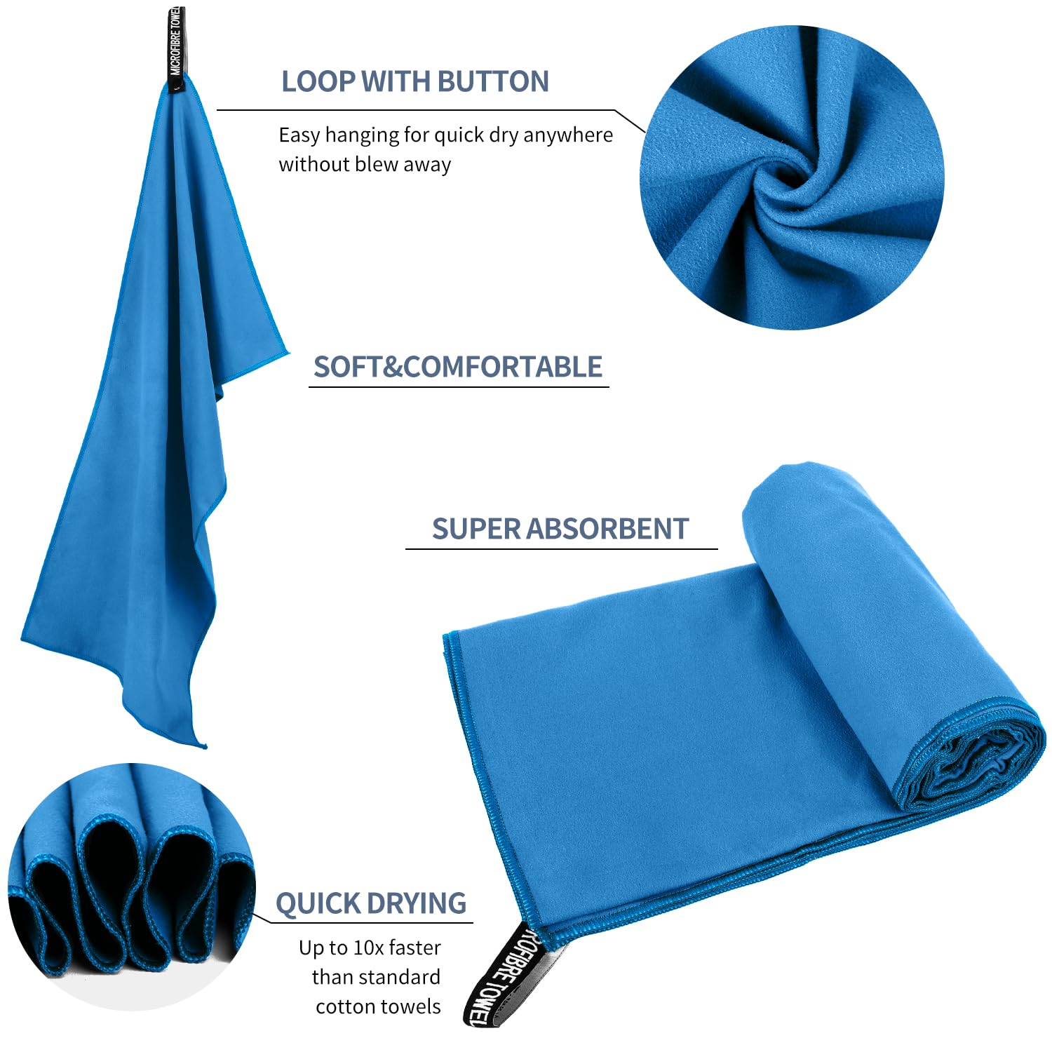 Premium Microfiber Travel Towel - Ultra Soft, Lightweight & Quick Dry - Super Absorbent Compact Towel for Camping, Backpacking, Gym, Swimming, Yoga & Hiking - Perfect for Travel, Sports & Beach Activities (XL 30