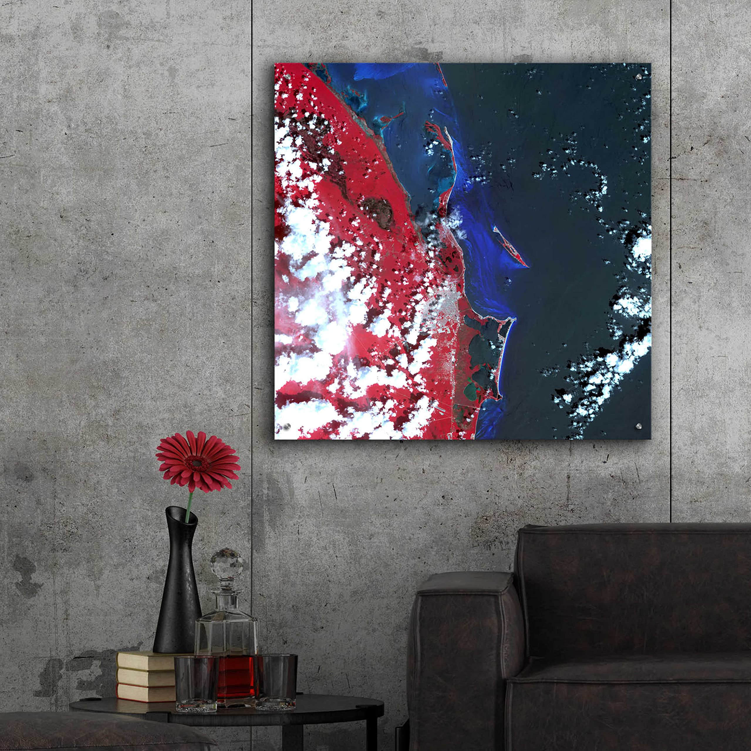 Epic Art 'Earth as Art: Cancun' Acrylic Glass Wall Decor - 36x36 Inches Modern Home & Office Artwork - Perfect for Living Room, Bedroom or Office Decoration