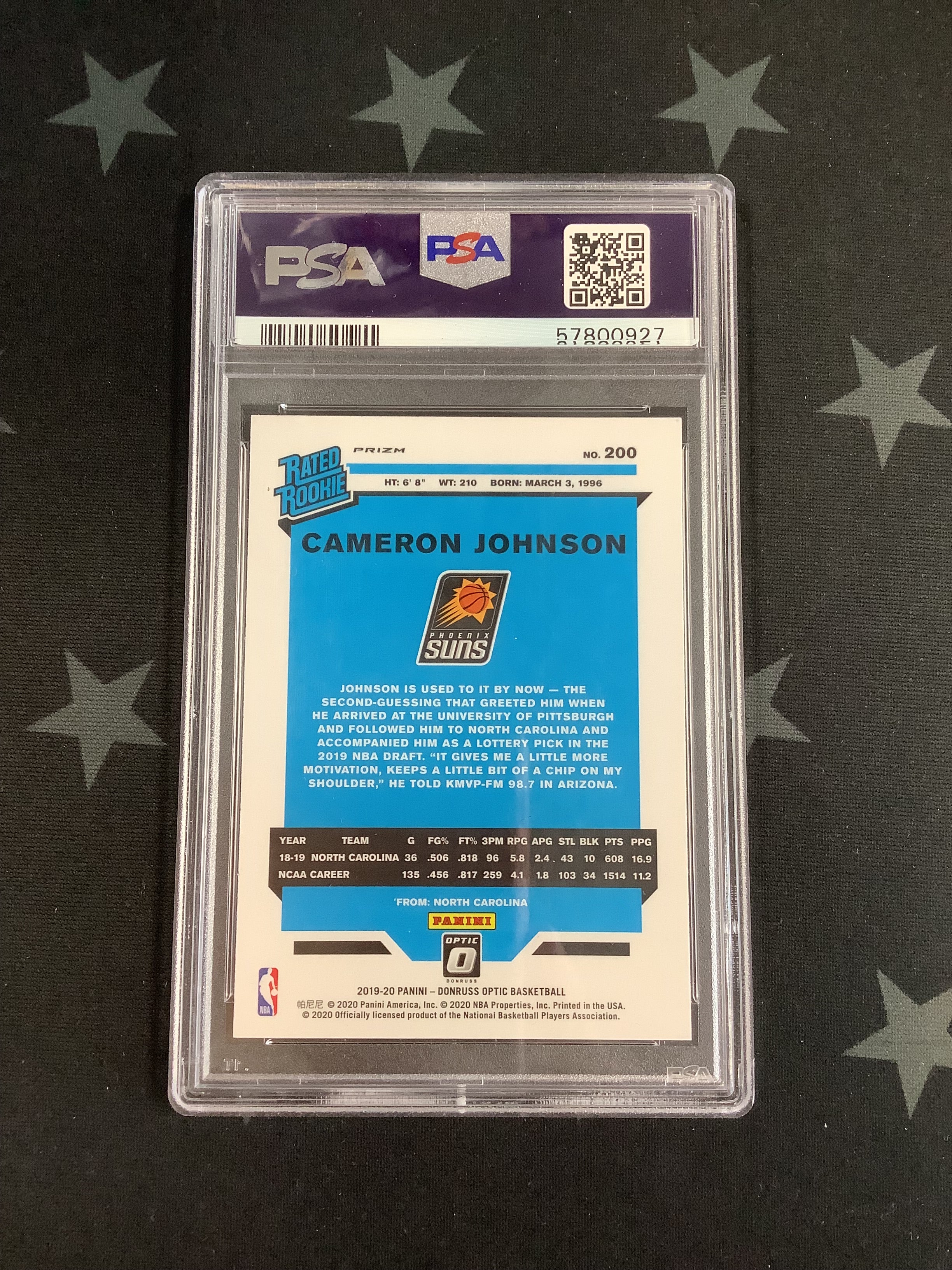 2019 Panini Donruss Optic Basketball Hyper Pink Cameron Johnson #200 PSA Mint 9 57800927 - Rare Collectible for Basketball Fans & Card Enthusiasts - Perfect for Display, Investment, and Trading