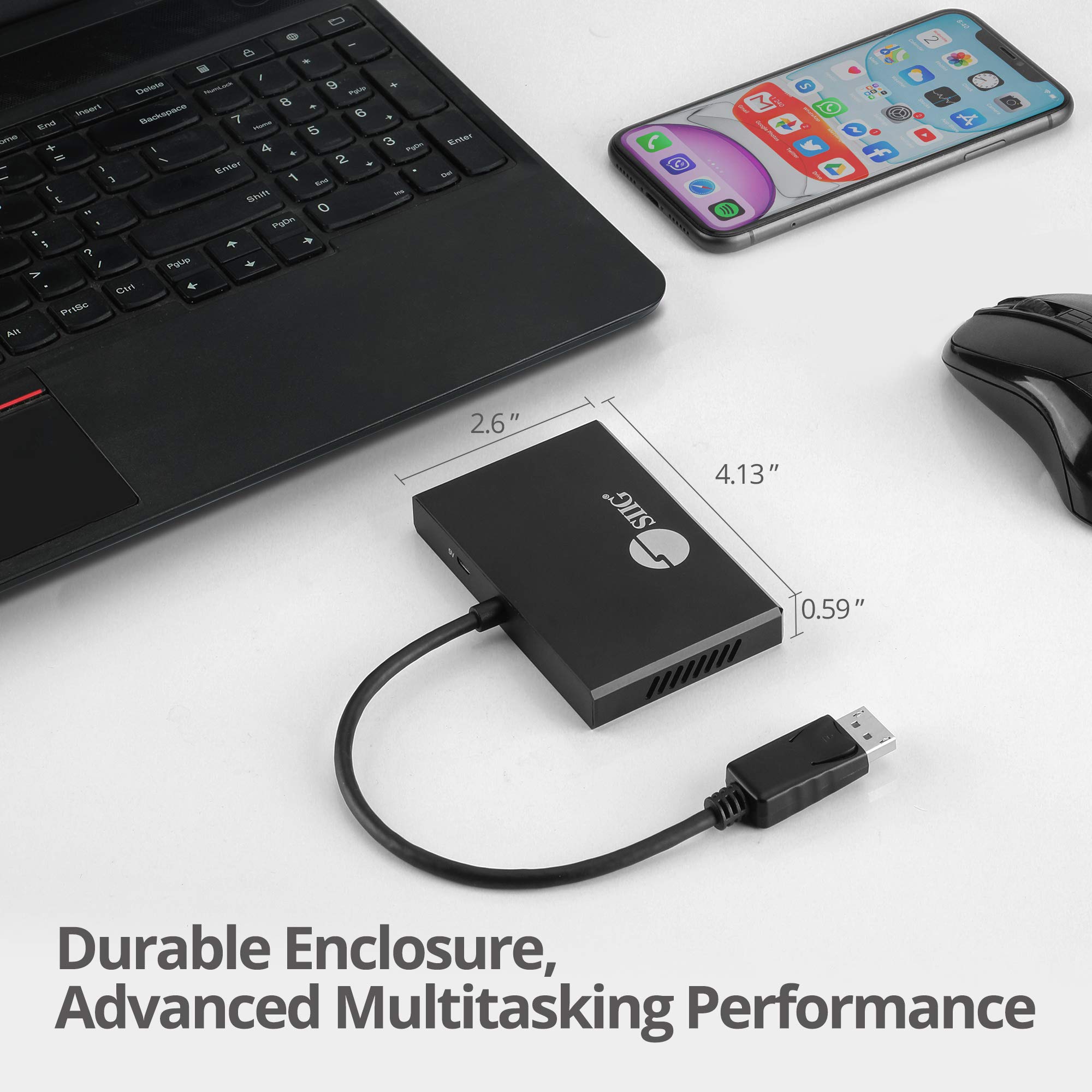 SIIG DisplayPort 1.4 MST Hub - 4K Video Splitter 1 Input 4 Output, Multi Stream Transport for Daisy Chain Monitors, PC Gaming & Office Workstations (Not Compatible with MacOS) - Model CE-DP0R11-S1 | Perfect for Multi-Monitor Setups, Home Office & Professional Workstations