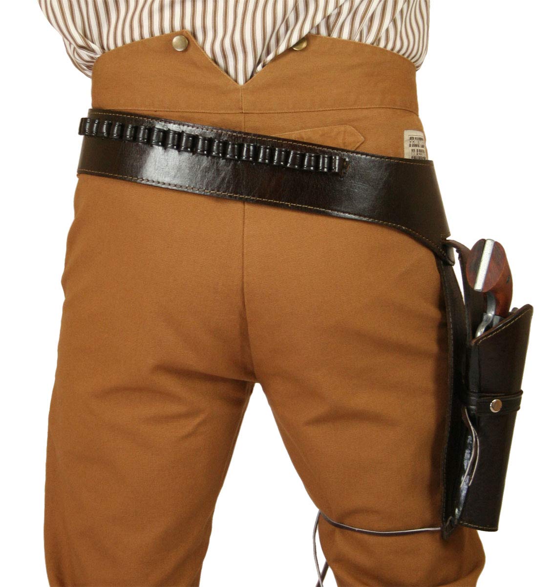 Historical Emporium .44/.45 Cal Long Right Hand Western Gun Belt & Holster Set - Plain Leather for Cowboy Action Shooting & Reenactments