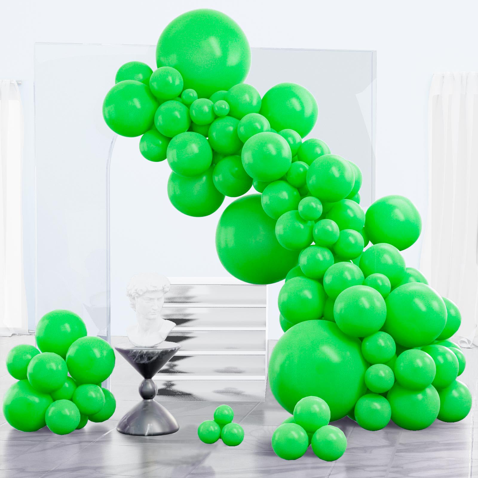 PartyWoo 85-Pack Clover Green Balloons - 18