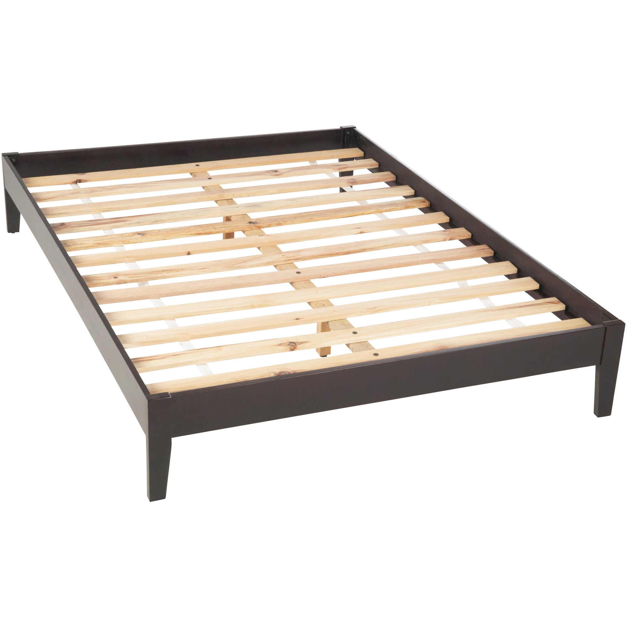 Modern Nevis Platform Bed Frame - Queen Size, Sturdy Wooden Slat Support & Minimalist Design - Perfect for Bedroom, Guest Room & Small Space Living