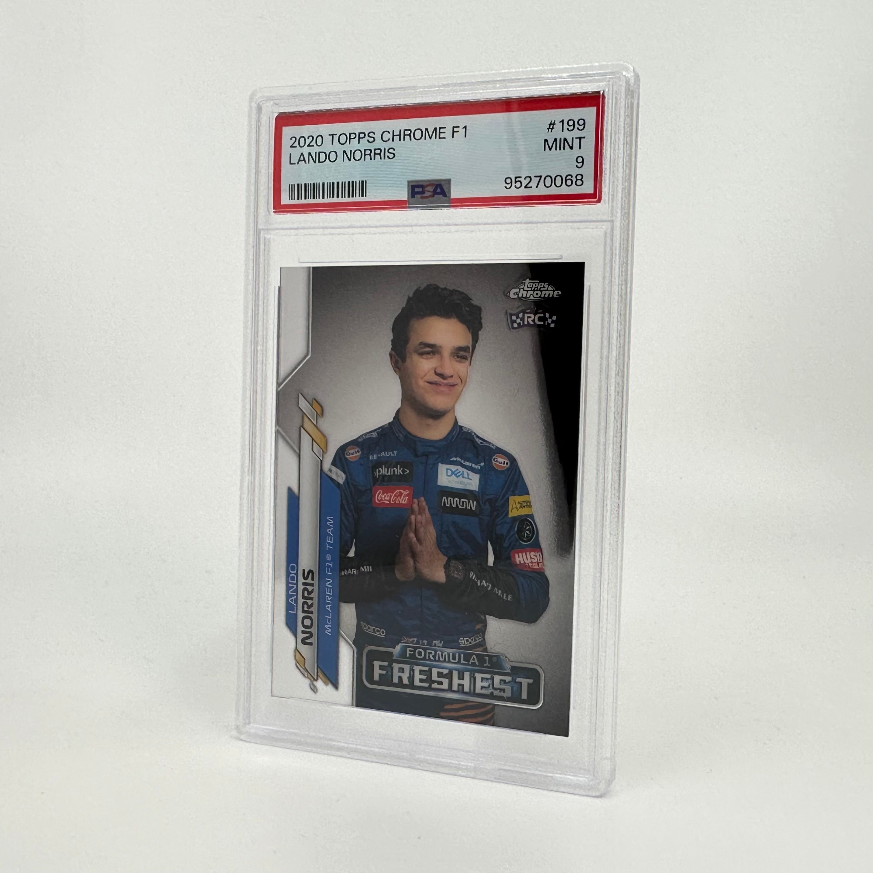 2020 Topps Chrome F1 Lando Norris #199 PSA 9 Graded Rookie Card - Perfect for F1 Collectors, Sports Memorabilia Enthusiasts & Racing Fans Display