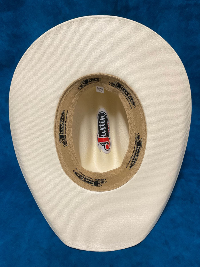 Justin JS0256BUCK Kids Buckaroo Western Canvas Hat Ivory - Western Style Cowboy Hat for Boys & Girls - Perfect for Rodeo, Halloween, and Western Theme Parties