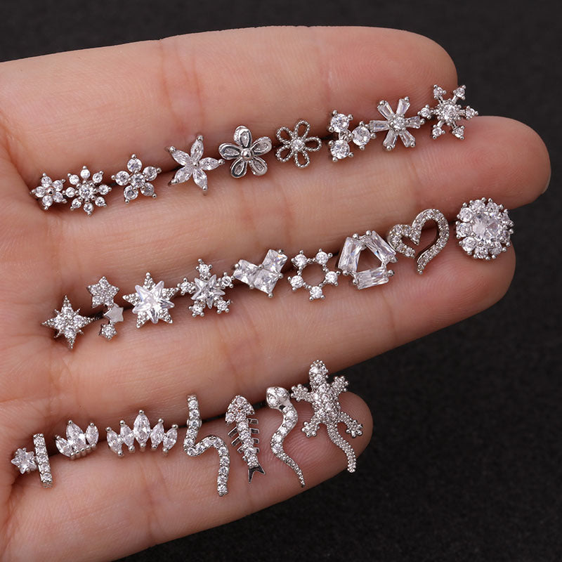 20G Lizard & Insect Conch Piercing Jewelry Set - Unique Body Jewelry for Cartilage & Ear Piercings | Perfect for Goth, Punk & Alternative Fashion Styles