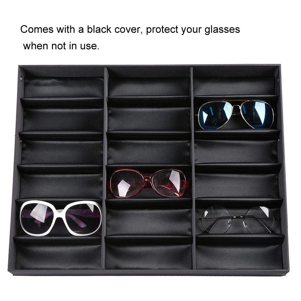 18 Grids Glasses Storage Box - Eyewear Display Case & Jewelry Watch Organizer - Sunglass Storage Holder for Men & Women - Perfect for Home, Office, and Retail Store Display