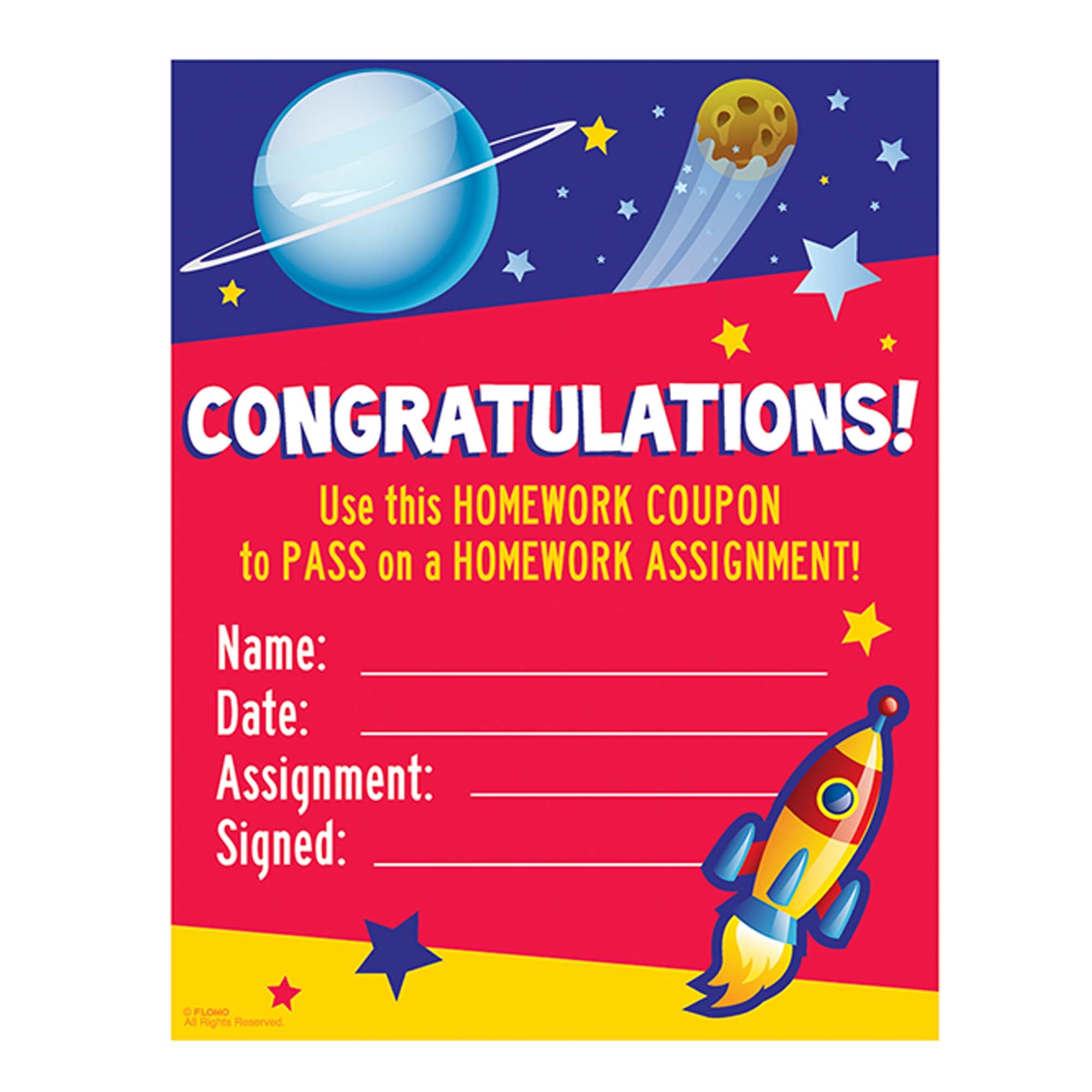 40 Sheet Homework Pass Coupons - 6.5